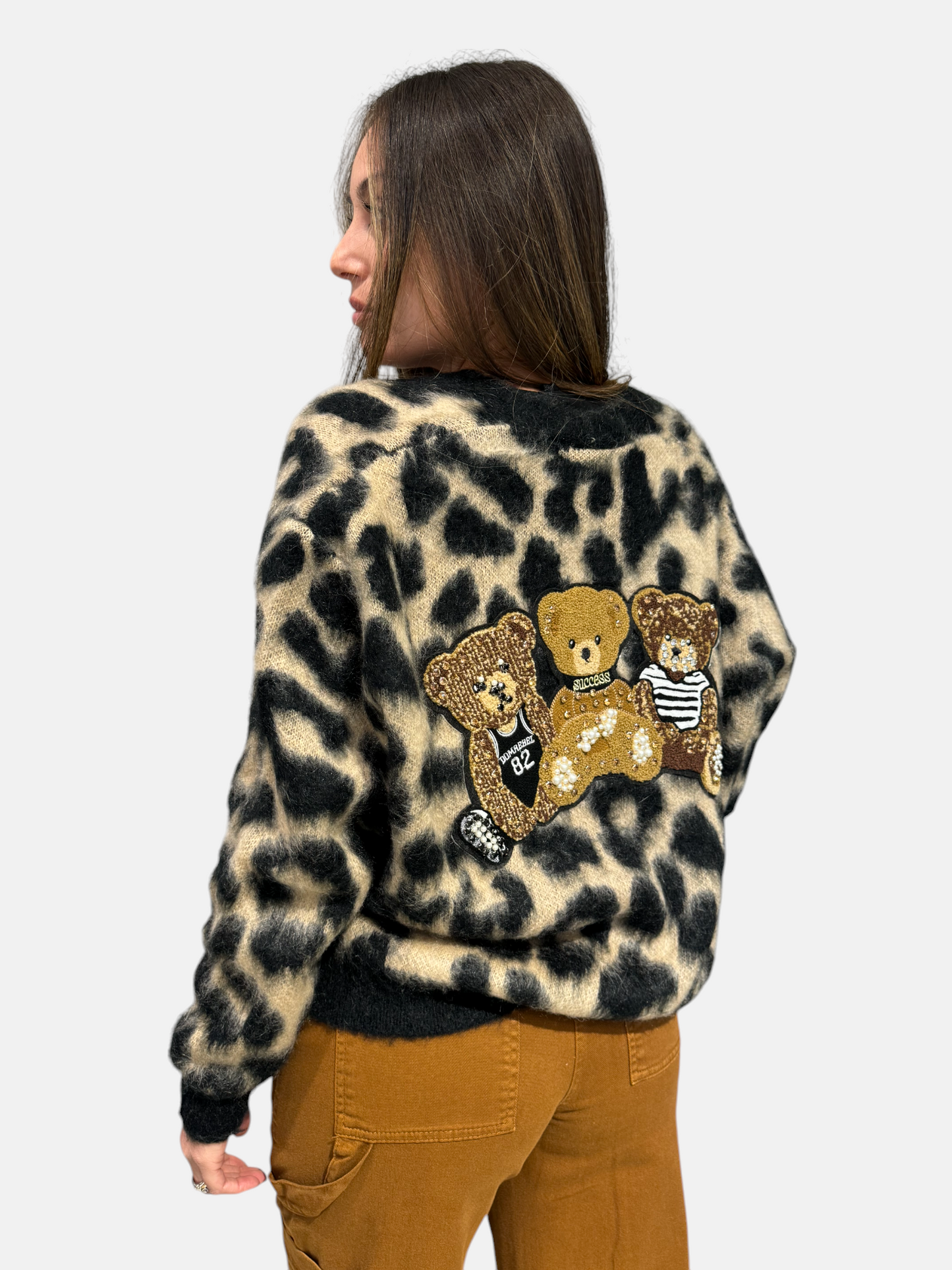 3M0370-NERO/MOU - CARDIGAN - KONTATTO