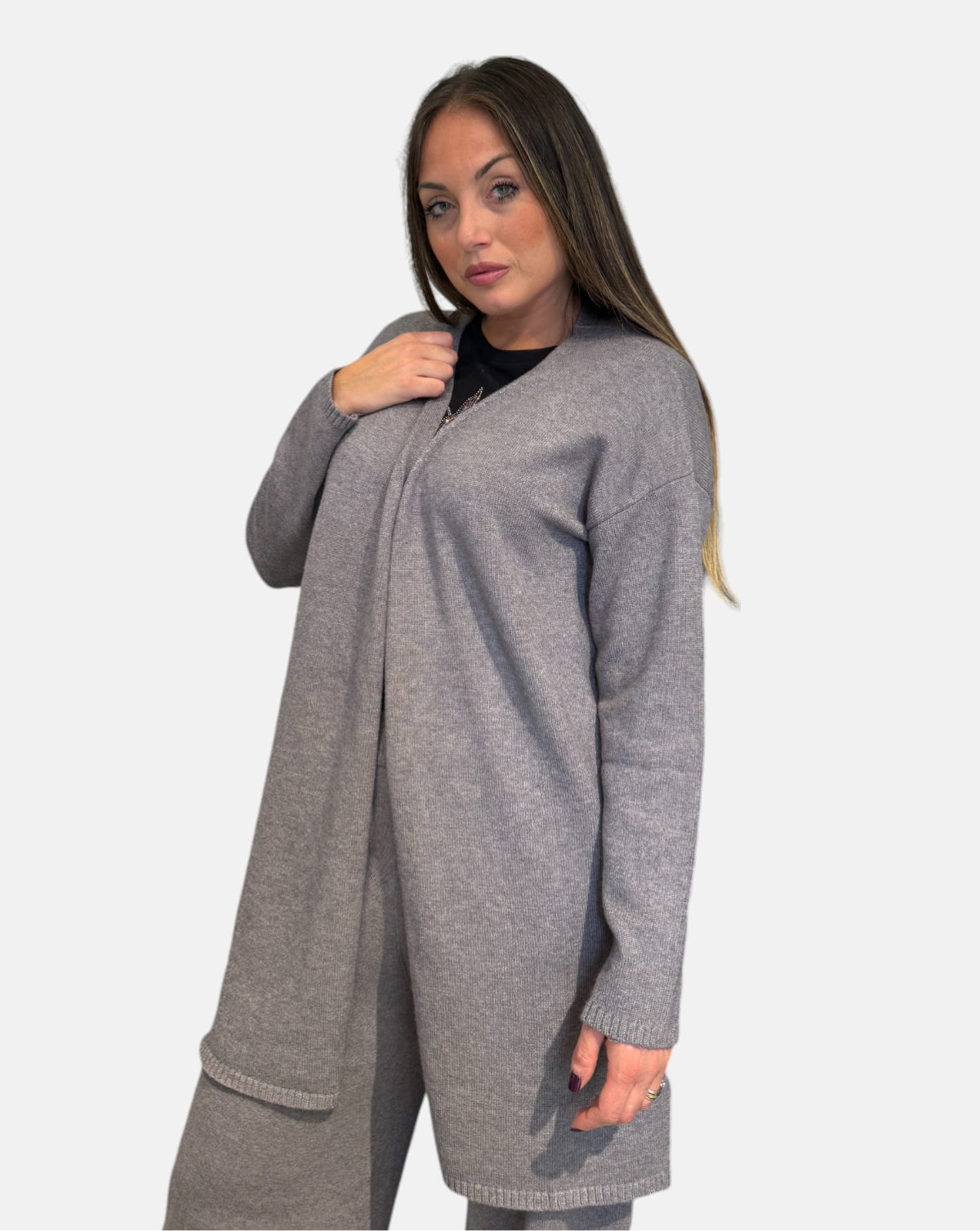 M606K016A-GRIGIOMELANGE - CARDIGAN - DIXIE