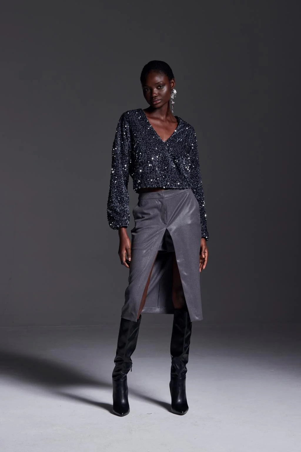 I159-GRIGIO - GONNA - MONIQUE GARCONNE