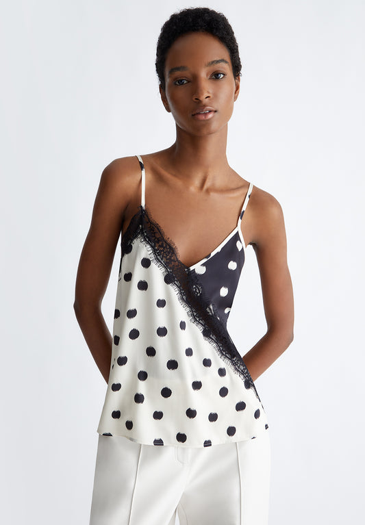 CA4349-WHITE/BLACKPOIS - TOP - LIU JO
