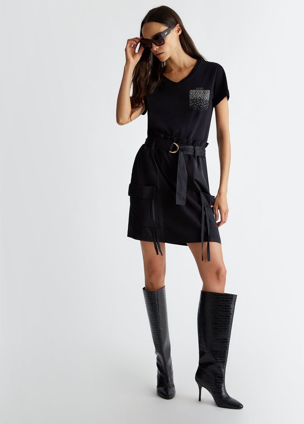 TF4078-BLACKSTUDS - T-SHIRT - LIU JO