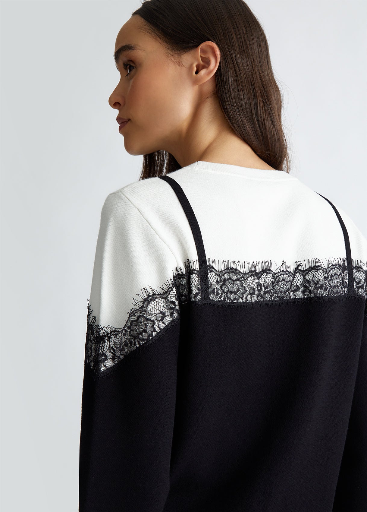 TF4219-WHITESUGAR/NERO - MAGLIA - LIU JO