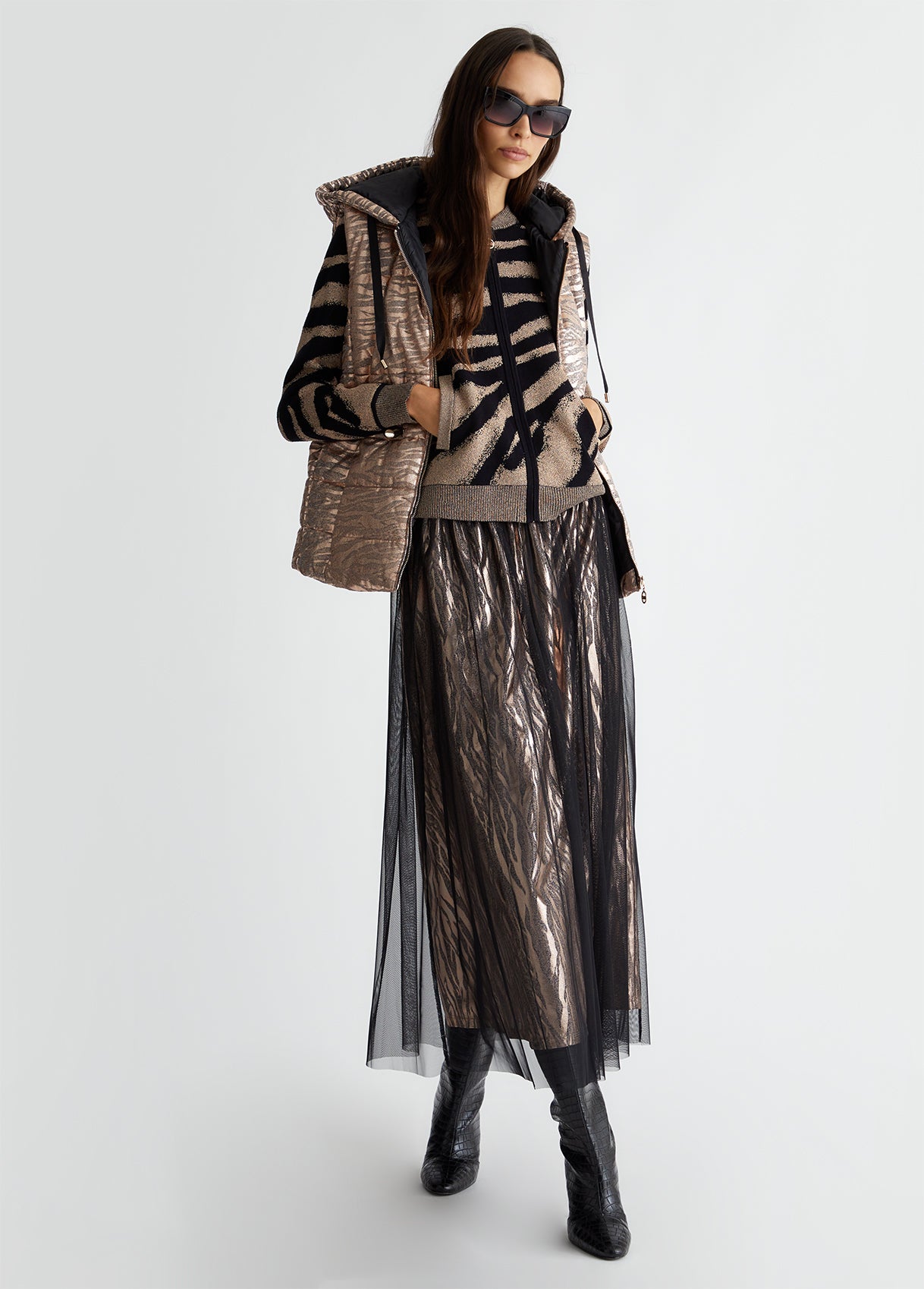 TF4103-NERO/ROSEGOLD - CARDIGAN - LIU JO