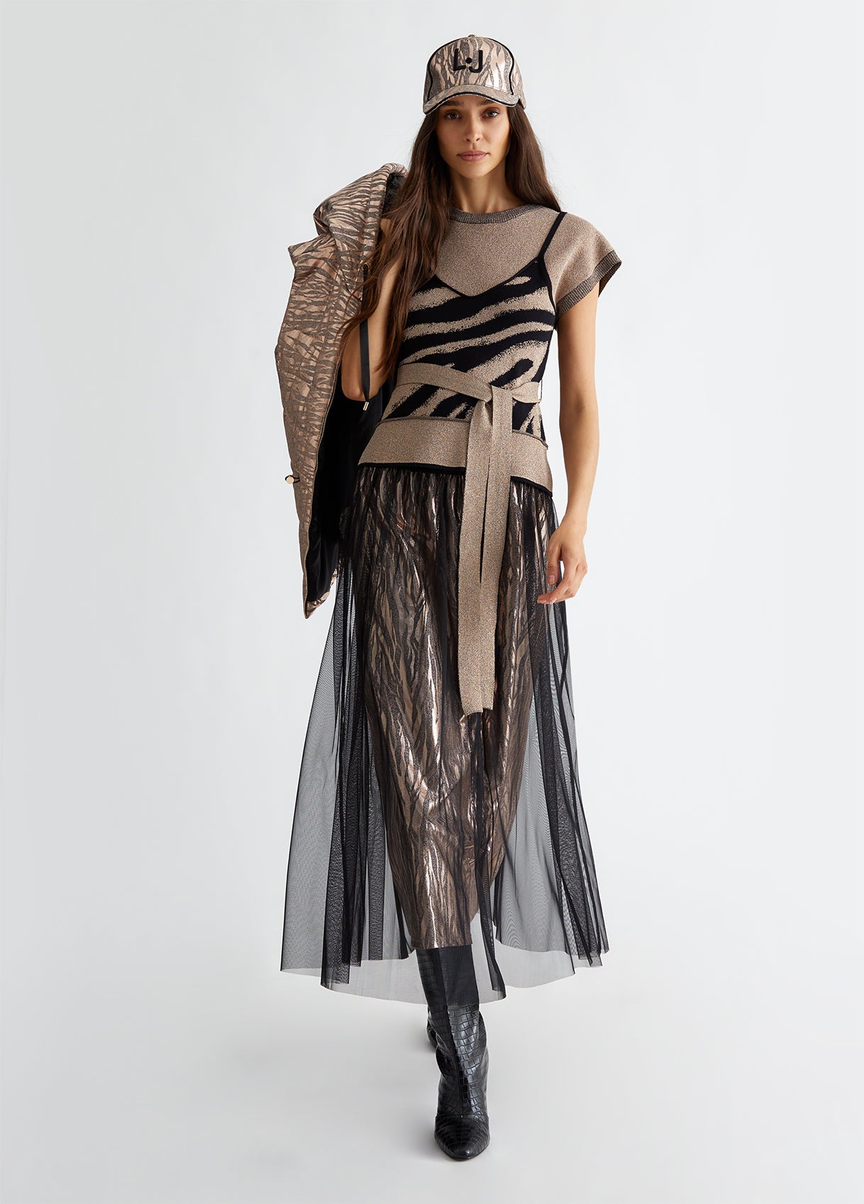 TF4109-NERO/ROSEGOLD - MAGLIA - LIU JO