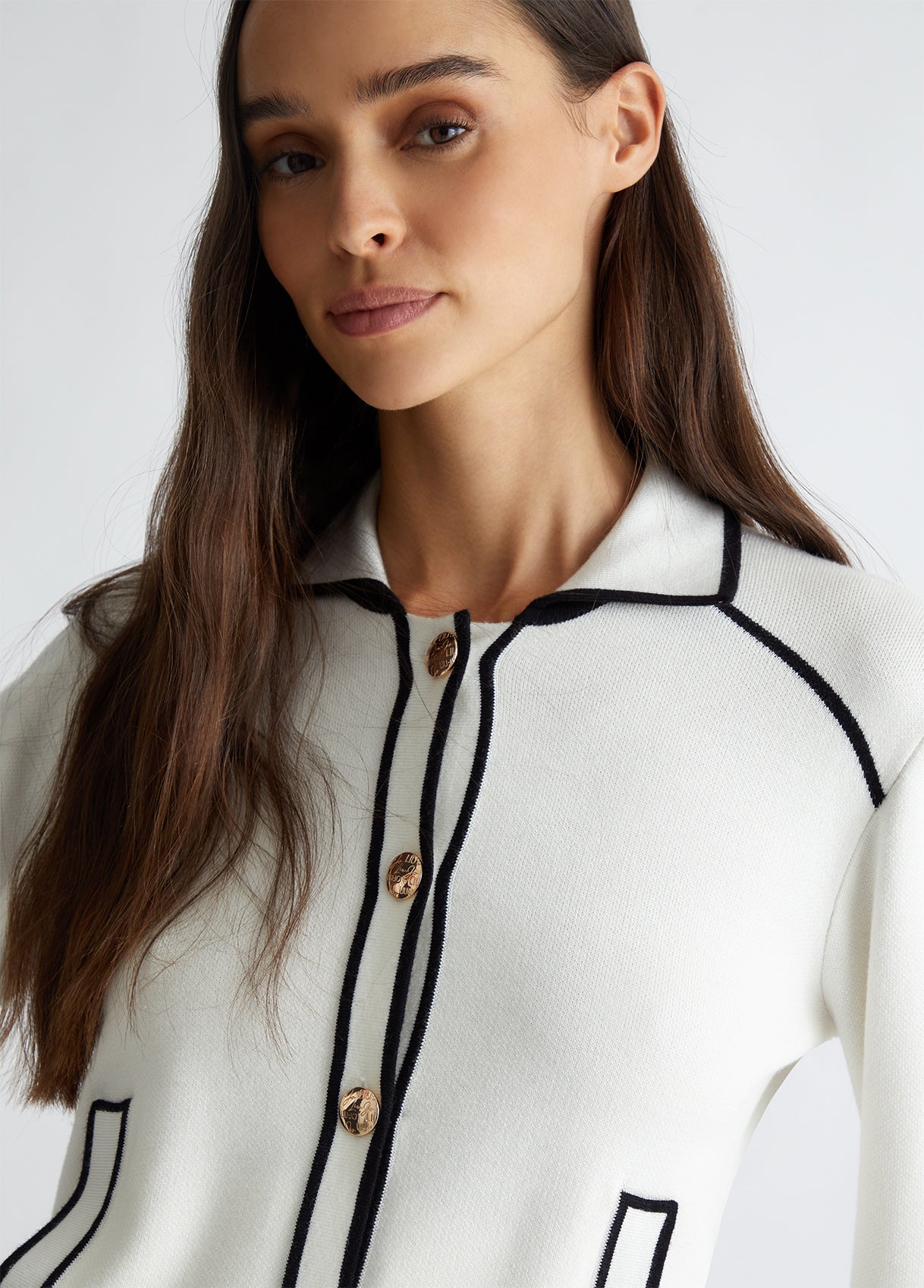 TF4046-WHITESUGAR/NERO - MAGLIA - LIU JO