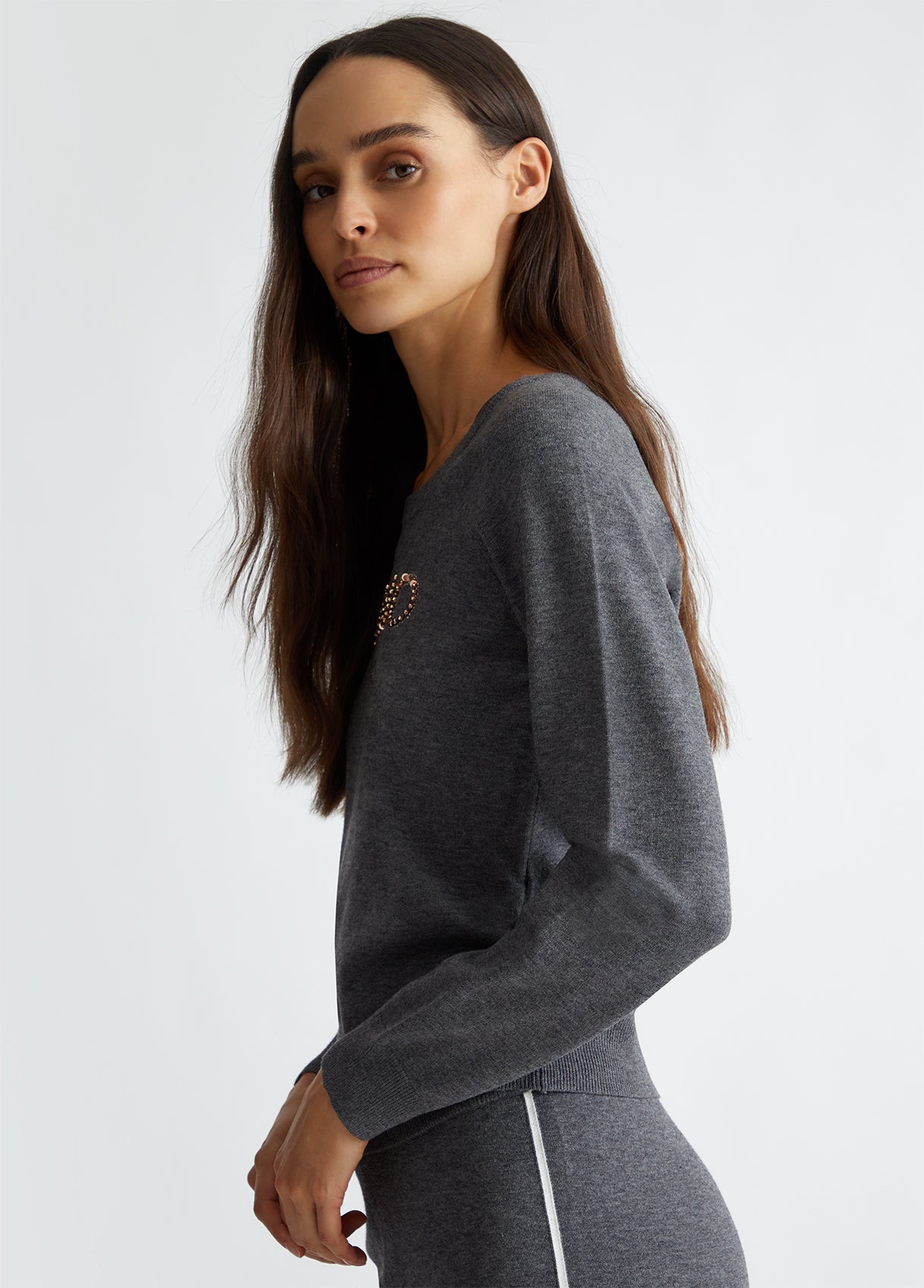 TF4286-ANTRACITE/MELANGE - MAGLIA - LIU JO