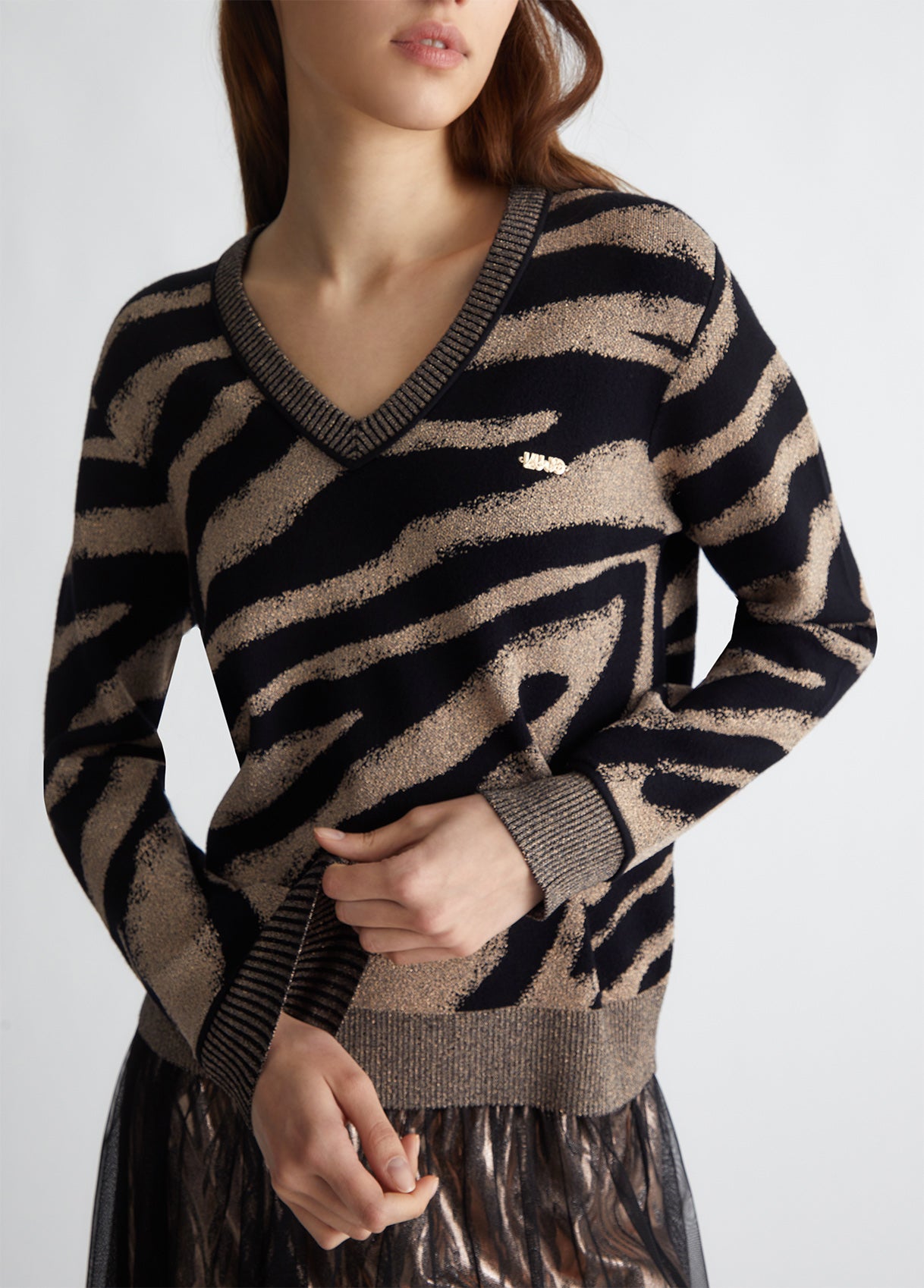 TF4107-NERO/ROSEGOLD - MAGLIA - LIU JO