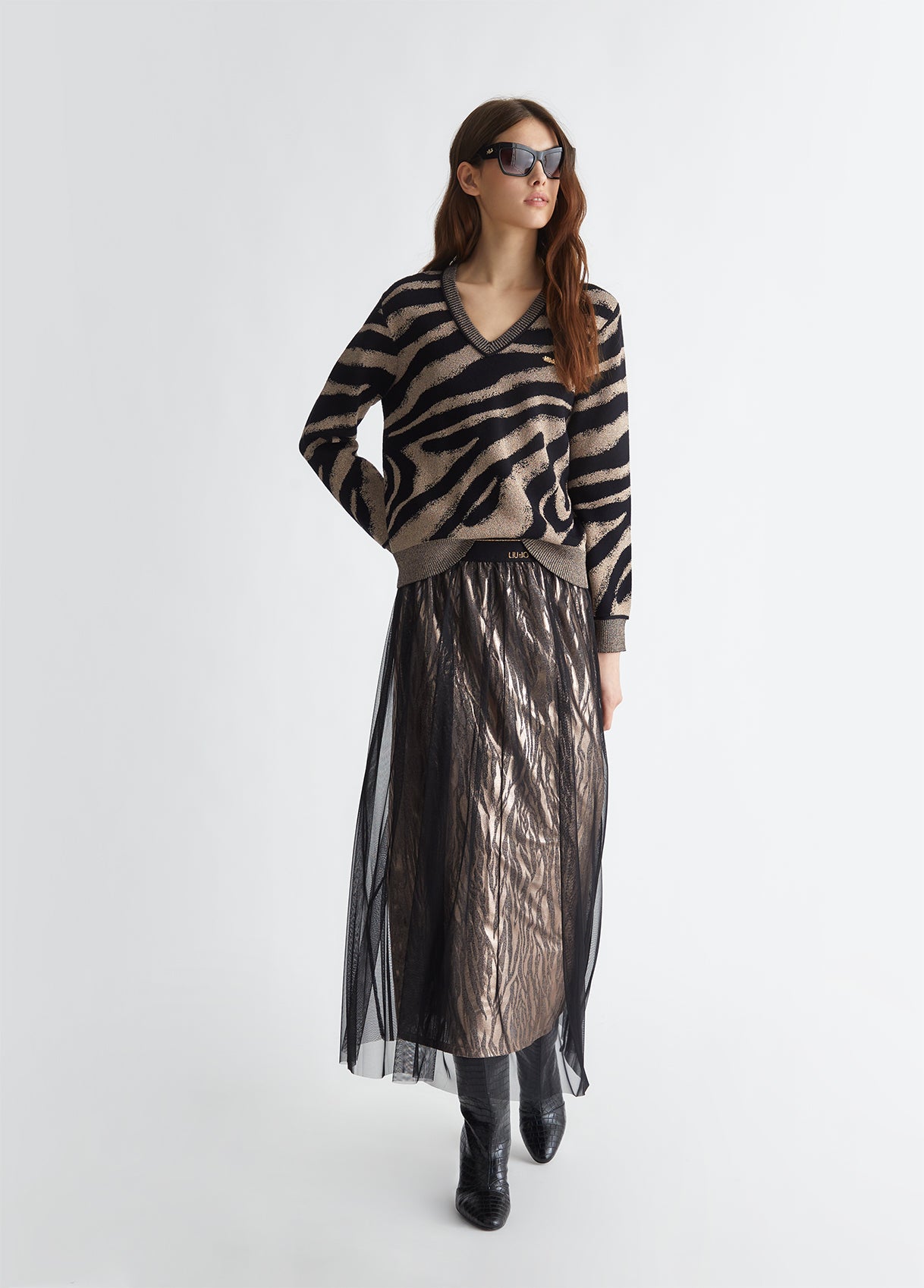 TF4107-NERO/ROSEGOLD - MAGLIA - LIU JO