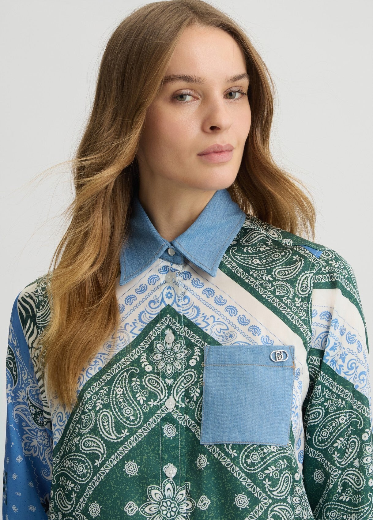 UA5272-DENIMBLU/BANDANA - CAMICIA - LIU JO