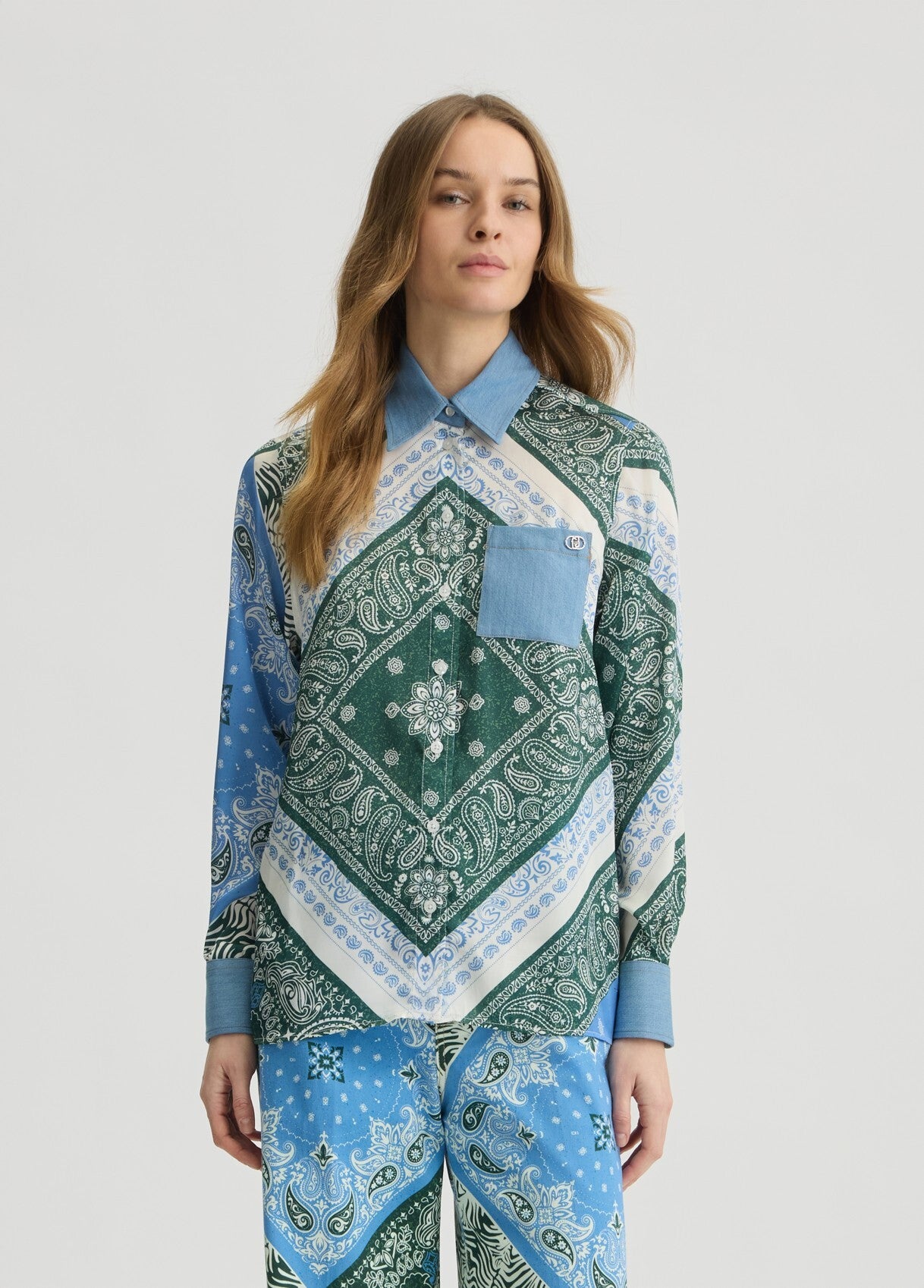 UA5272-DENIMBLU/BANDANA - CAMICIA - LIU JO