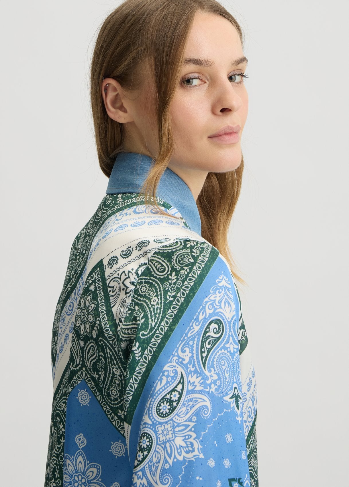 UA5272-DENIMBLU/BANDANA - CAMICIA - LIU JO