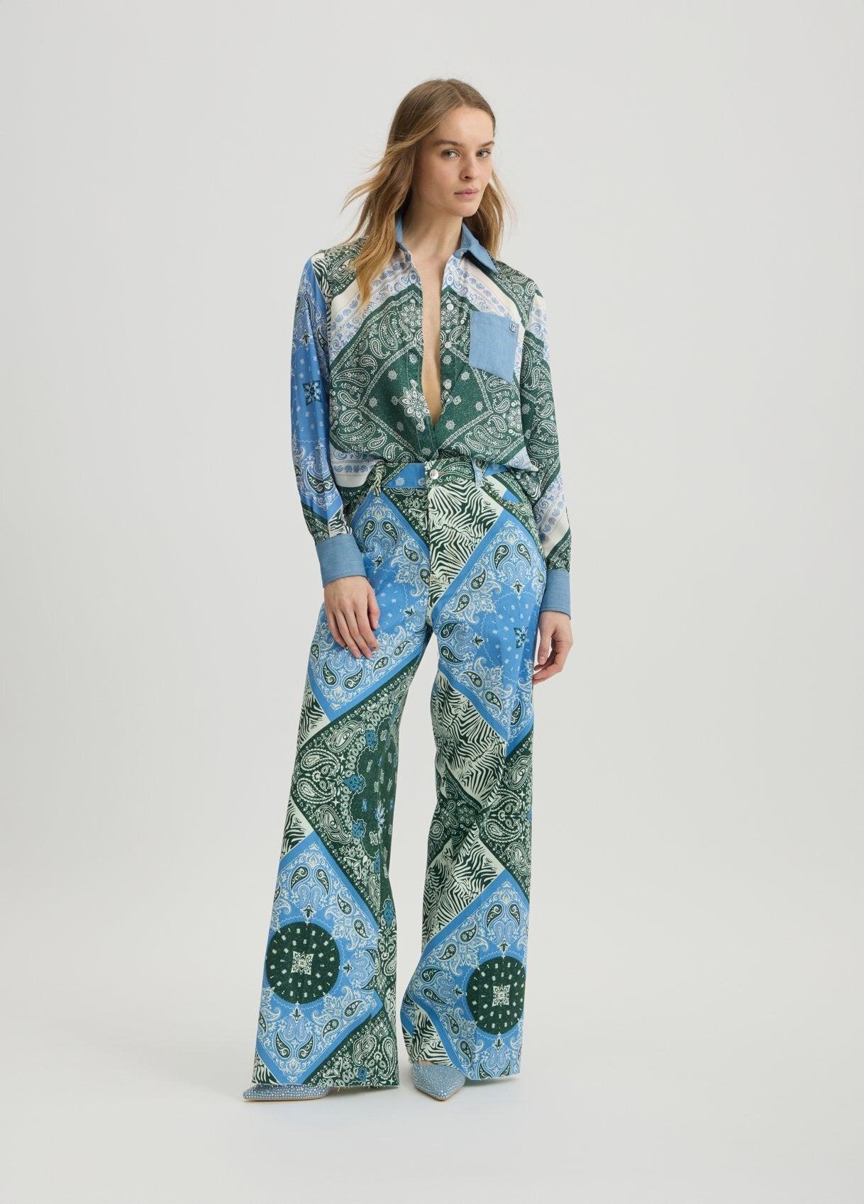 UA5272-DENIMBLU/BANDANA - CAMICIA - LIU JO