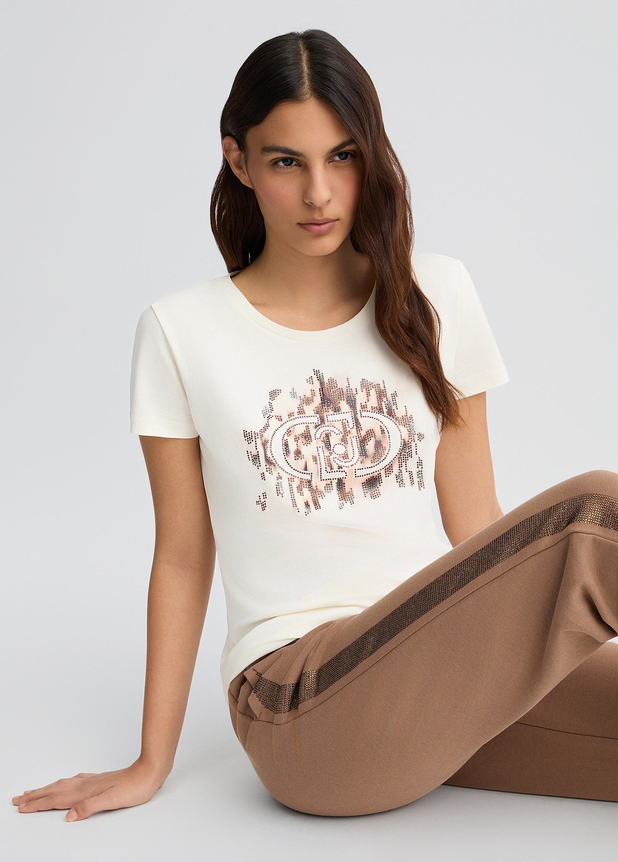 TA5173M9514-WHITEMILK/MACULA - T-SHIRT - LIU JO