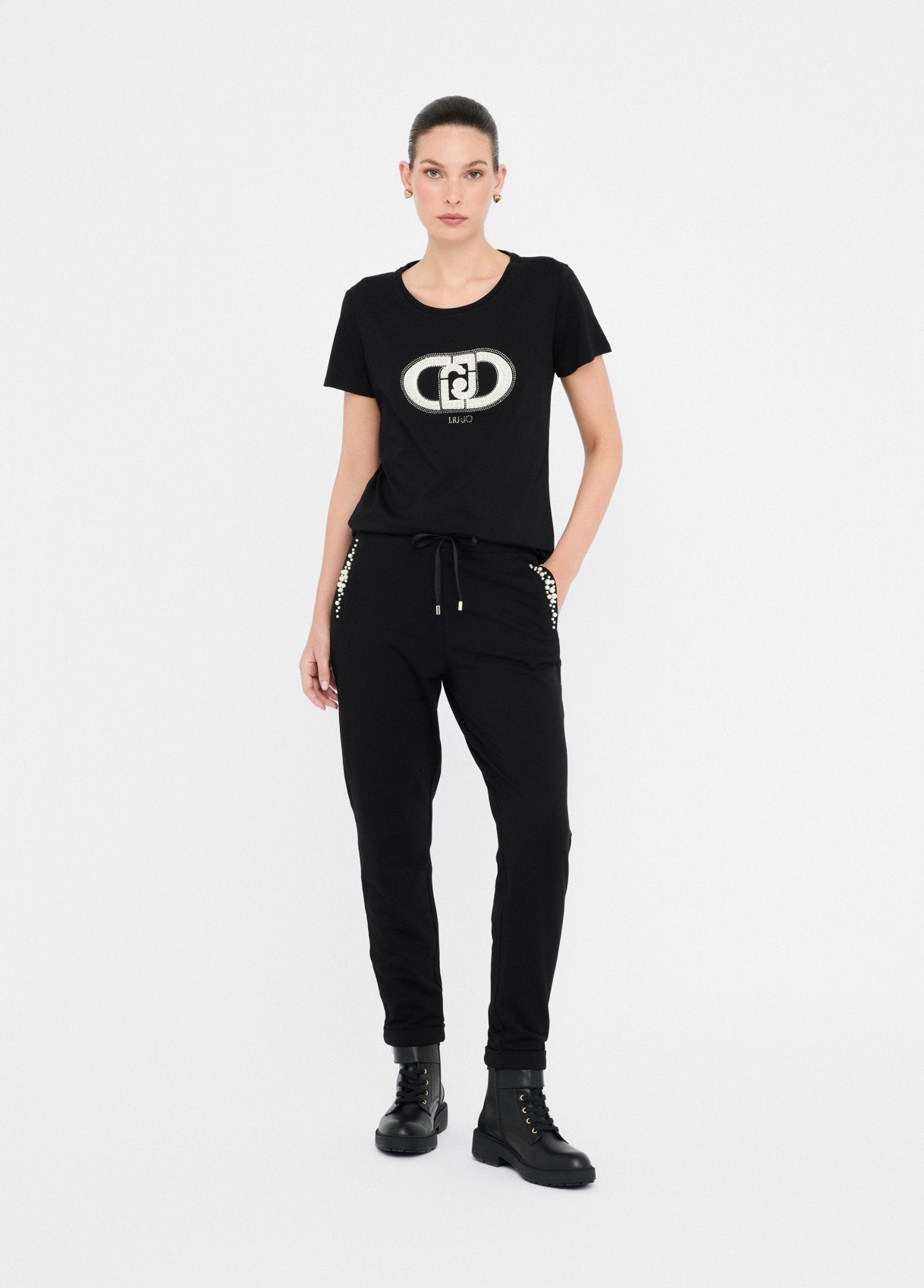 TF5280-NEROMONOGRAM - T-SHIRT - LIU JO