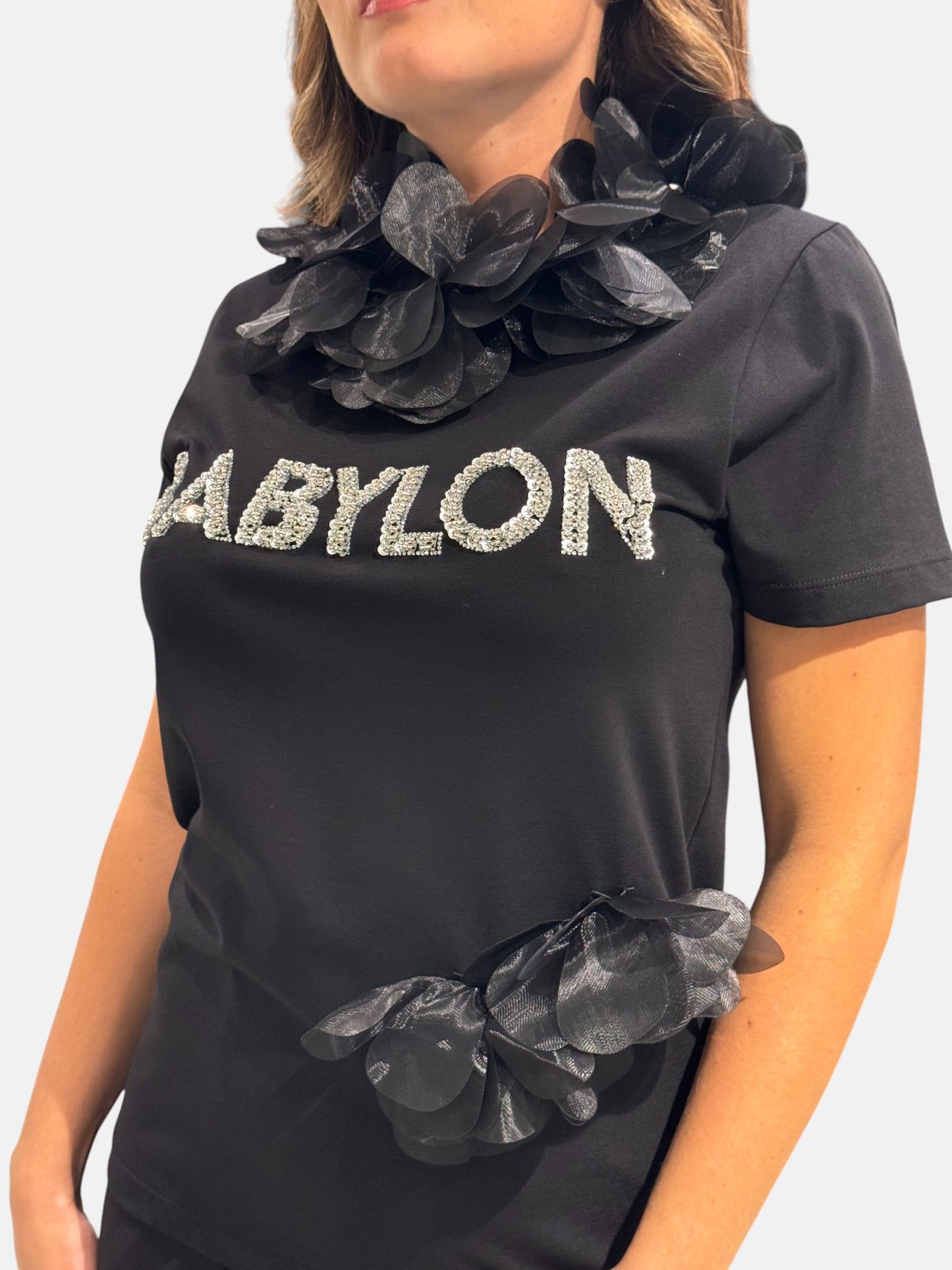 XS00471-NERO - T-SHIRT - BABYLON W LES FEMMES