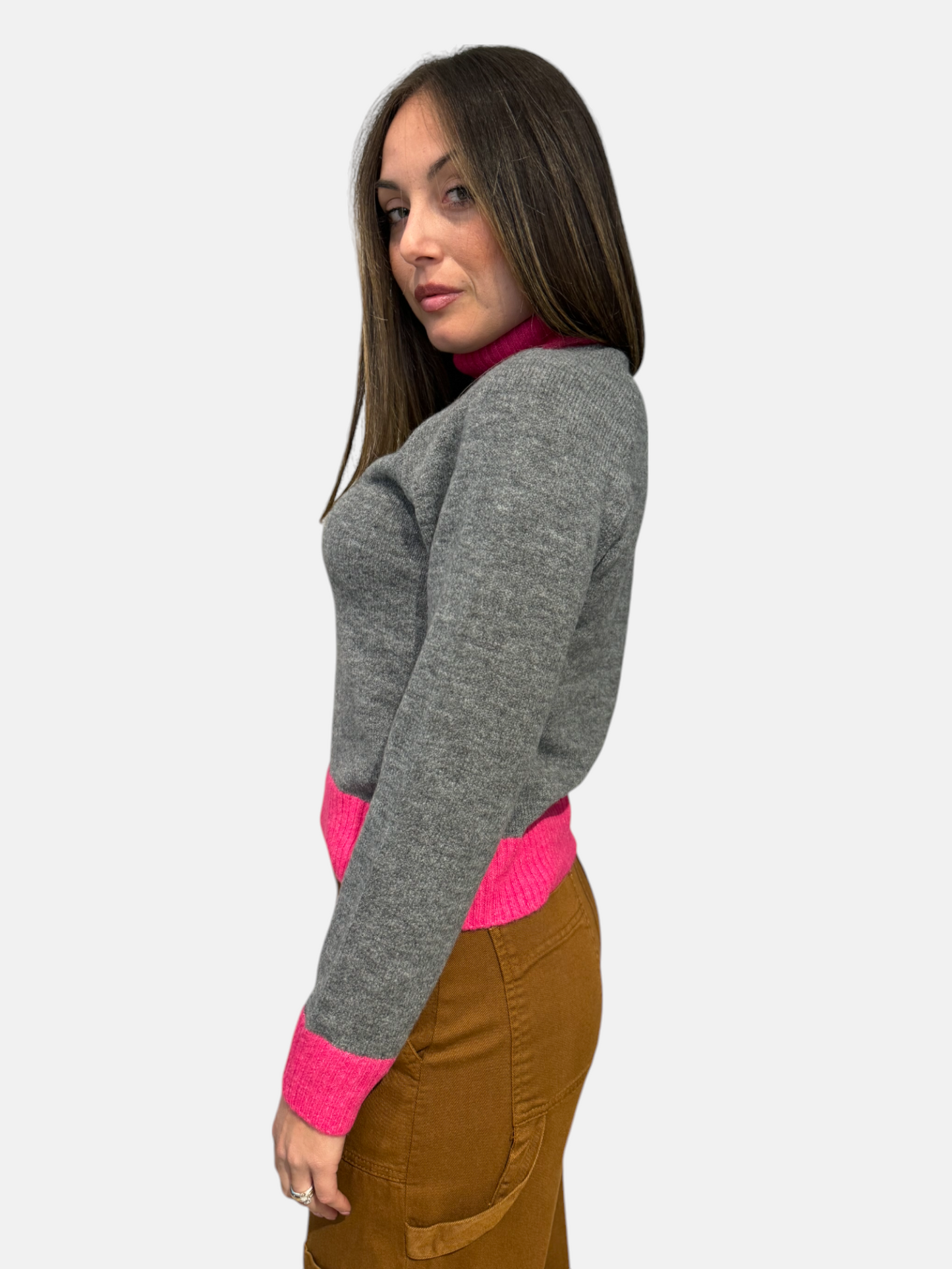 3M0354-GRIGIO/FUXIA - MAGLIA - KONTATTO