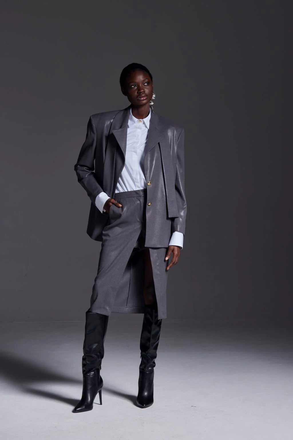 I159-GRIGIO - GONNA - MONIQUE GARCONNE