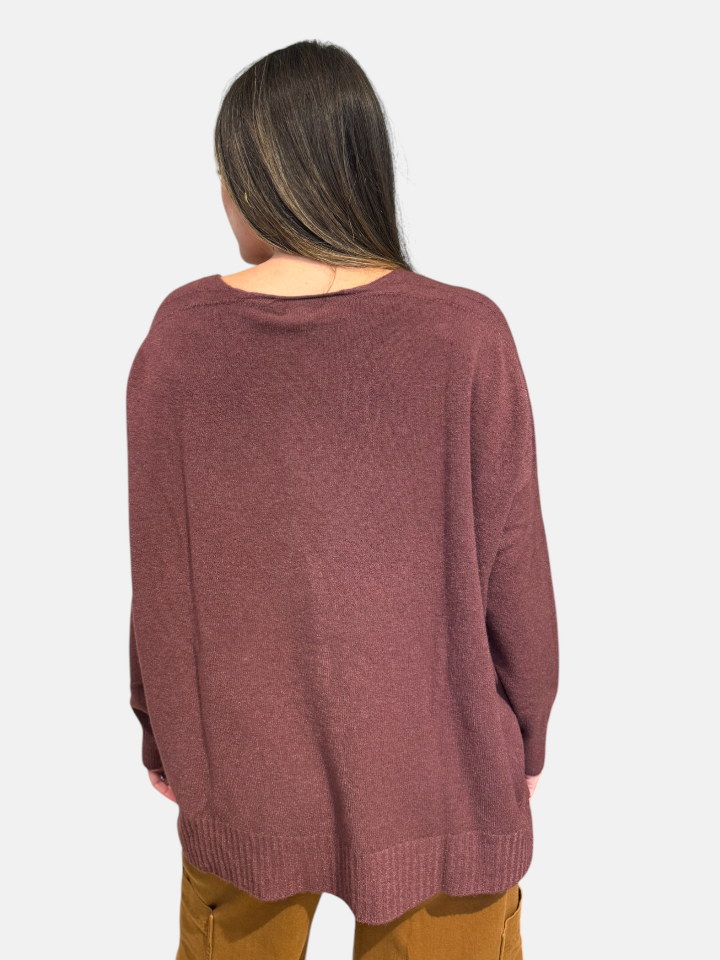 QS307N-VINO - CARDIGAN - KONTATTO