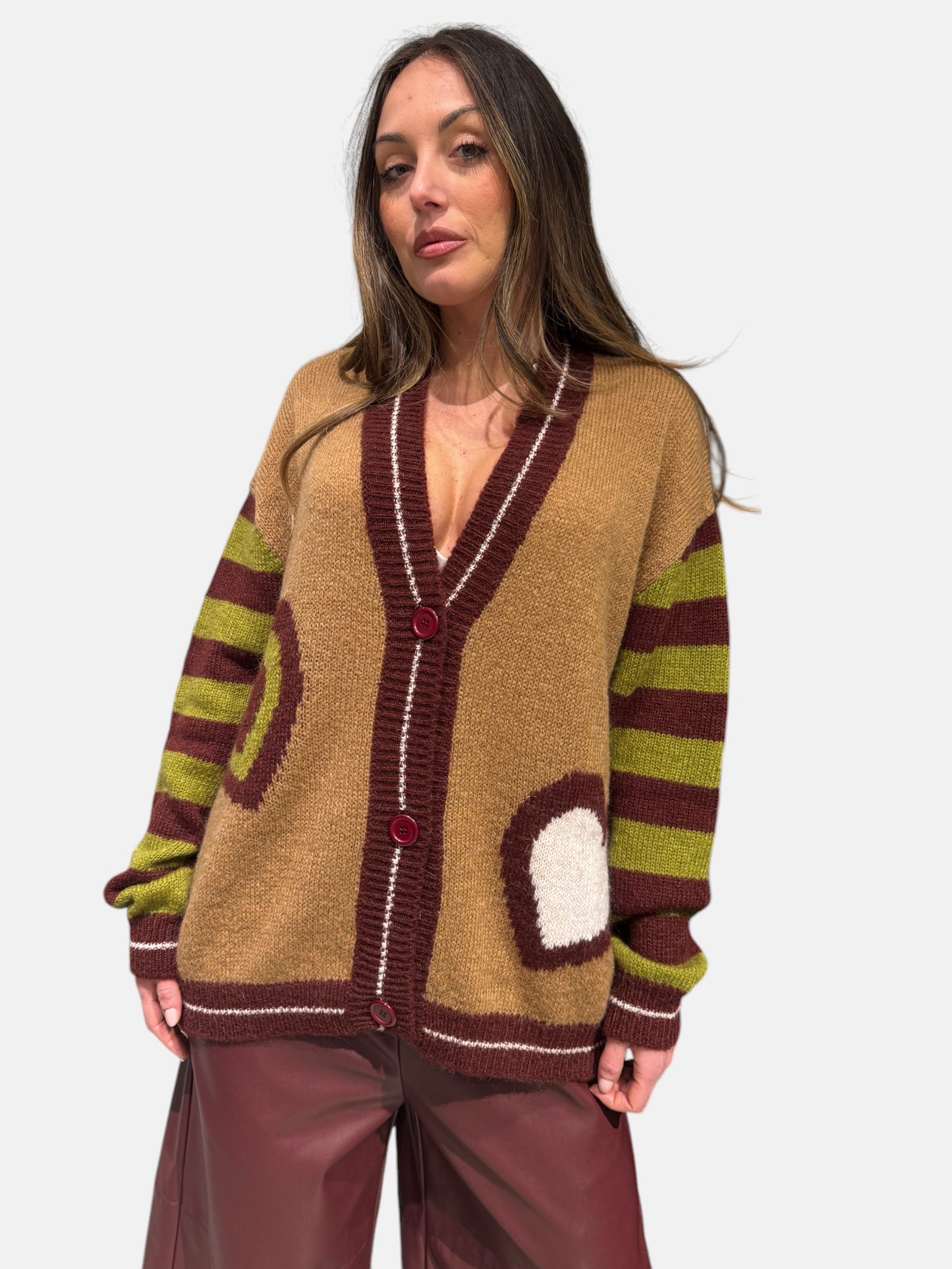 3M0306-CAMMELLO - CARDIGAN - KONTATTO