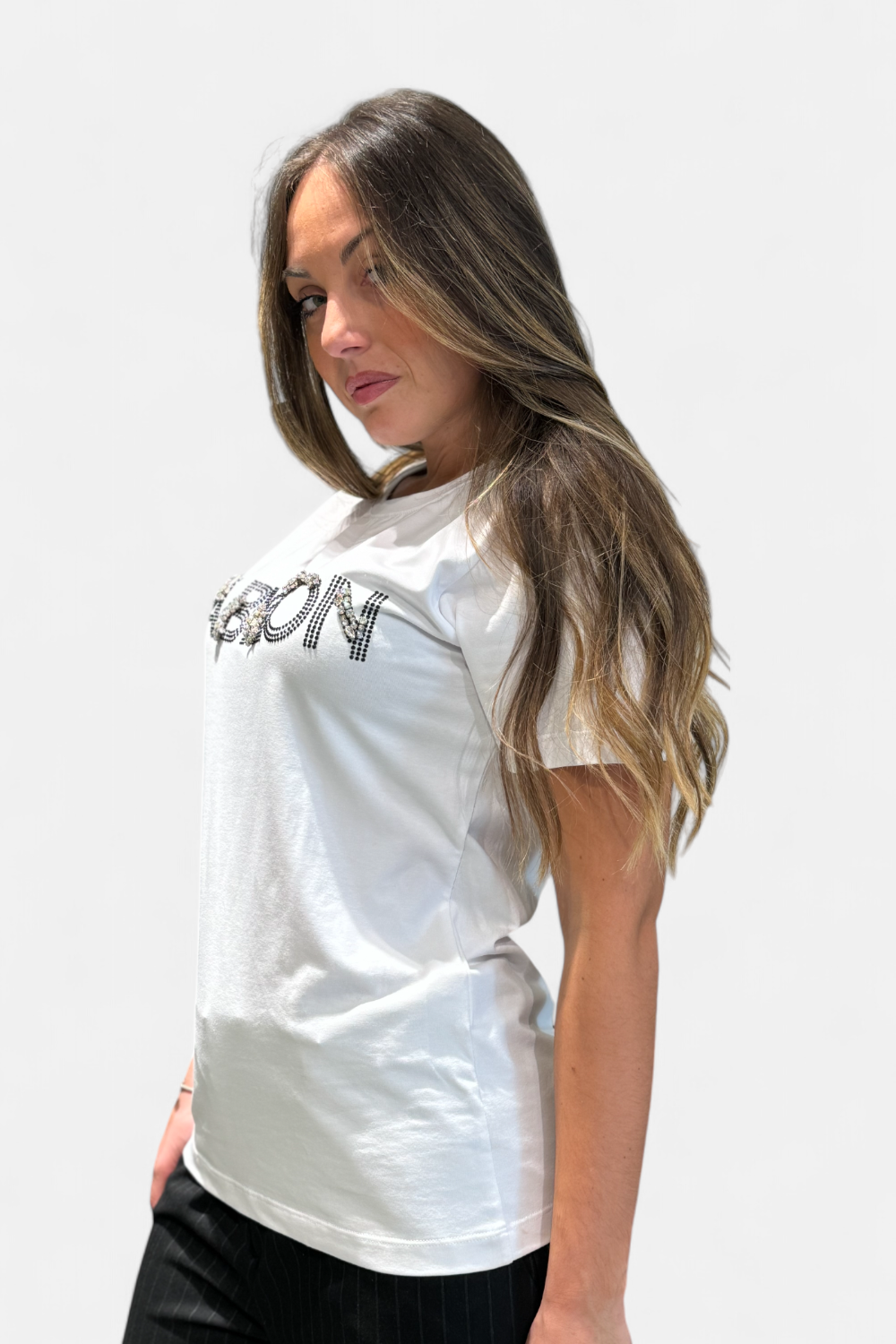 S00302-BIANCO - T-SHIRT - BABYLON W LES FEMMES