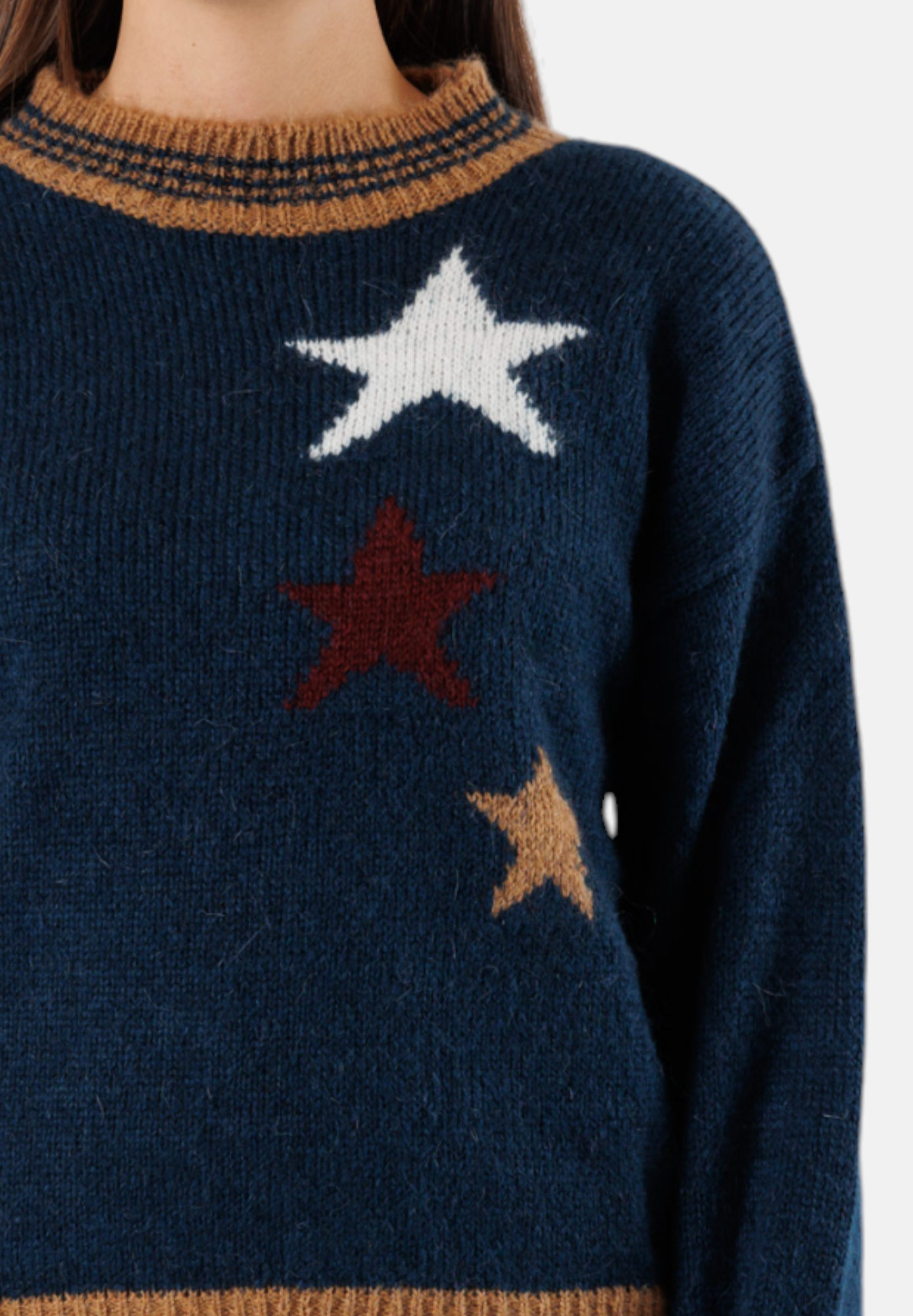 3M0300-BLU/CAMMELLO - MAGLIA - KONTATTO