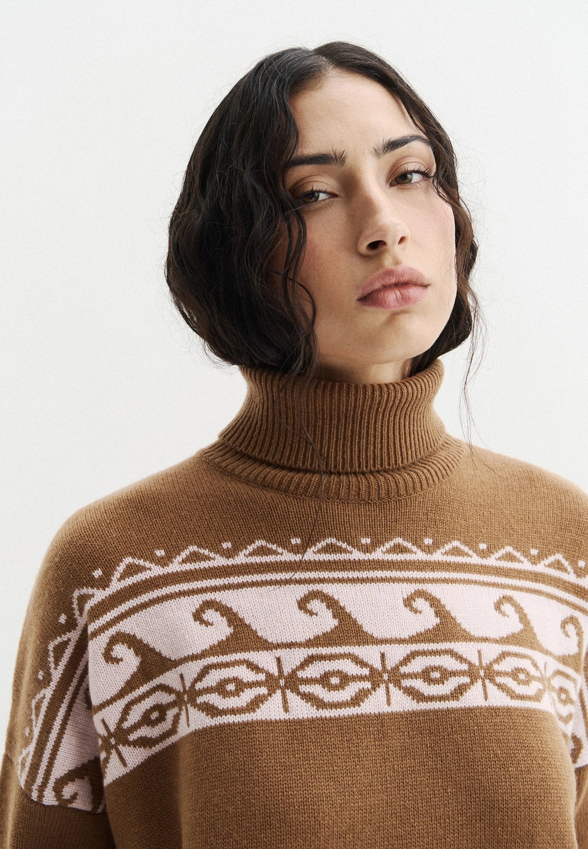 MAGLIA PBBFOLK TABACCO/ROSA