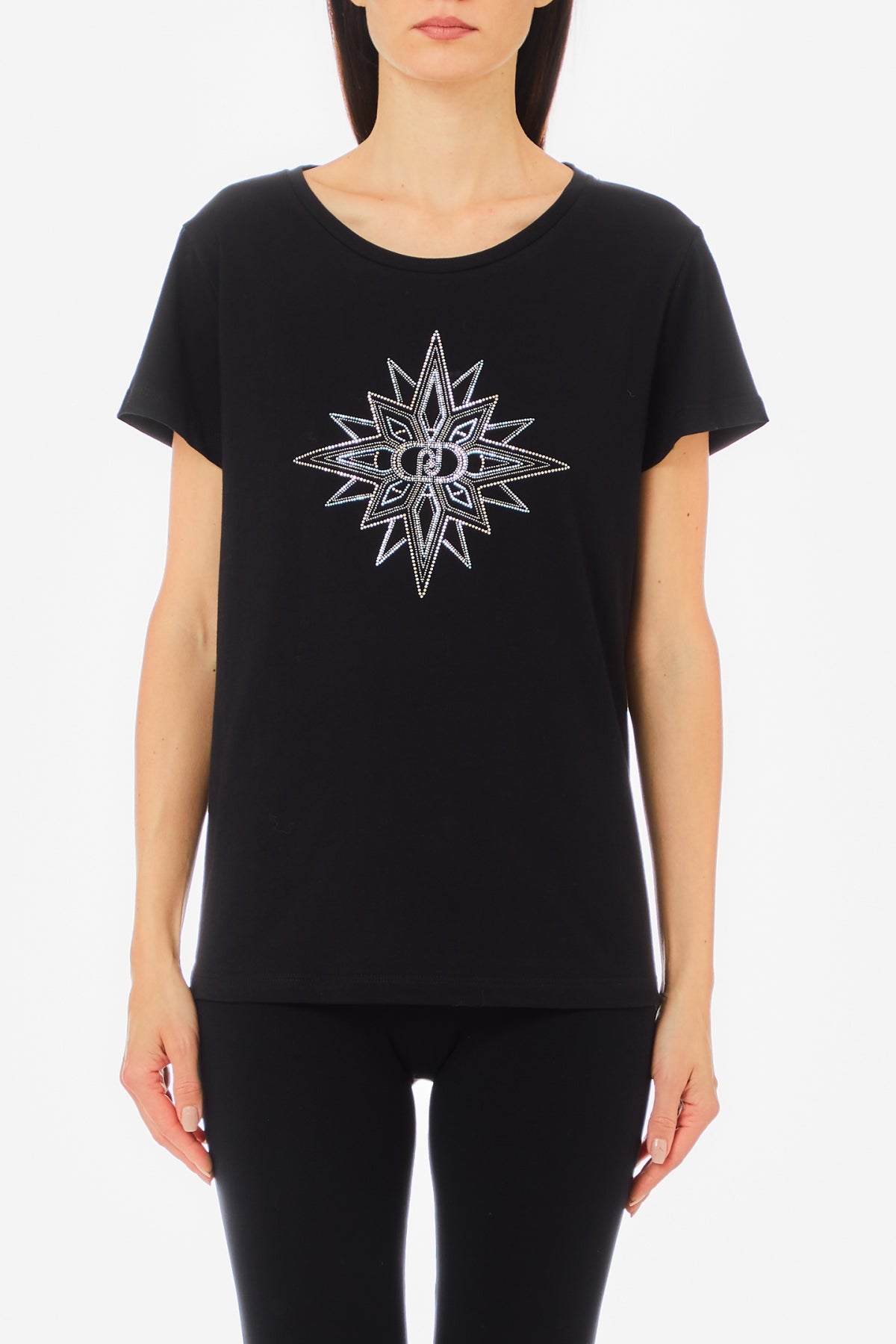 TF4209-NEROSNOWFLAKE - T-SHIRT - LIU JO