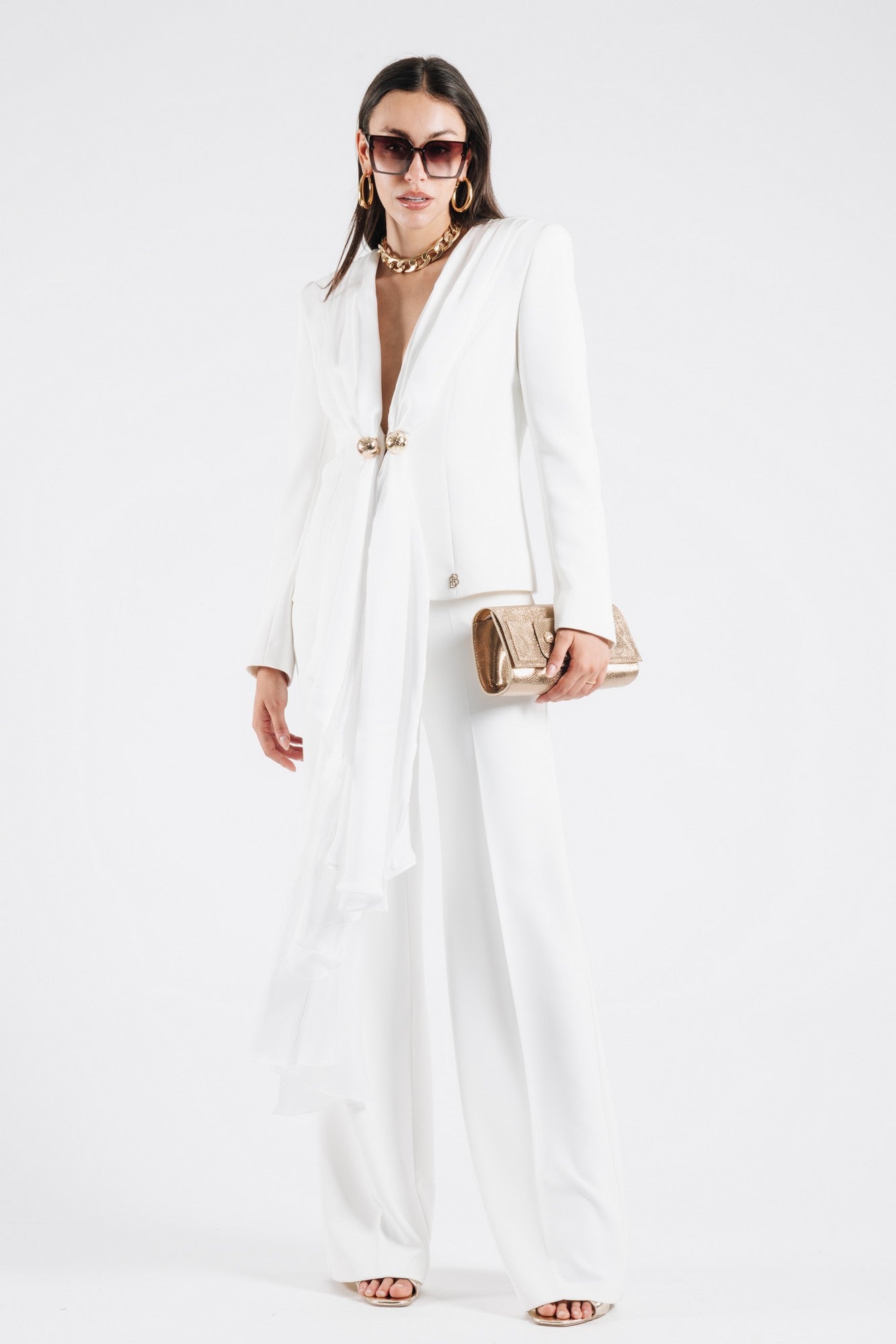 XS00501-BIANCO - PANTALONE - BABYLON W LES FEMMES
