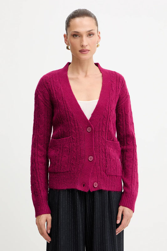 GPA25149CD-REDPLUM - CARDIGAN - SILVIAN HEACH