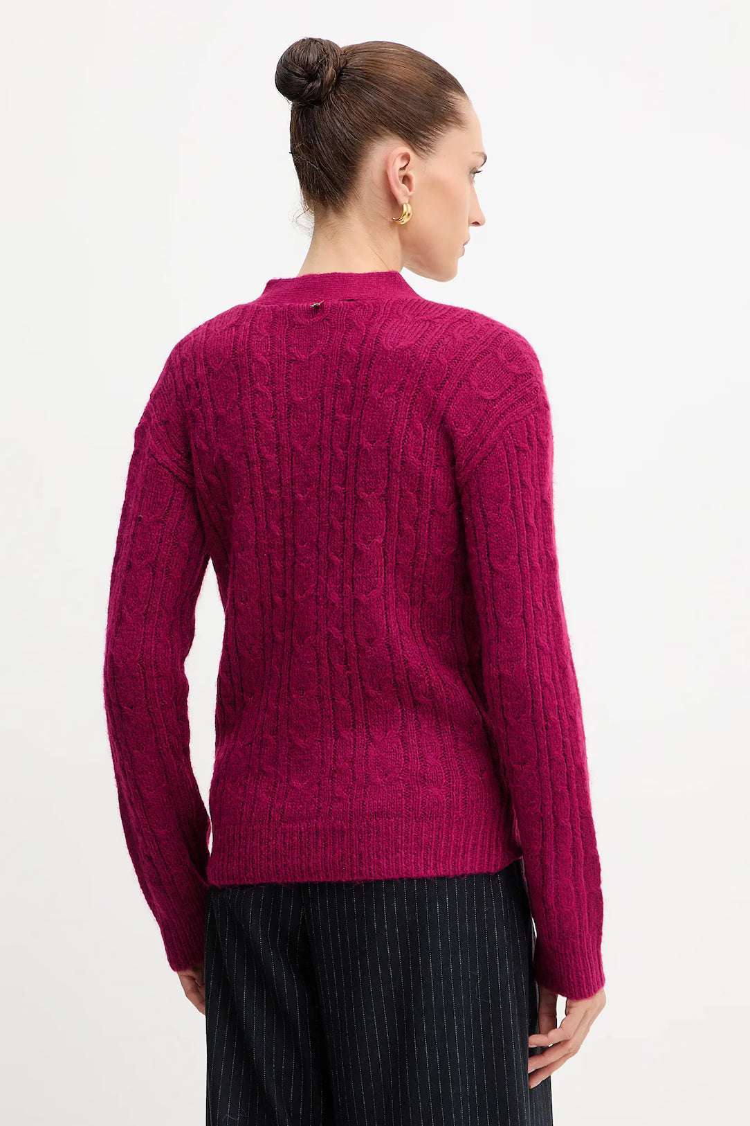GPA25149CD-REDPLUM - CARDIGAN - SILVIAN HEACH
