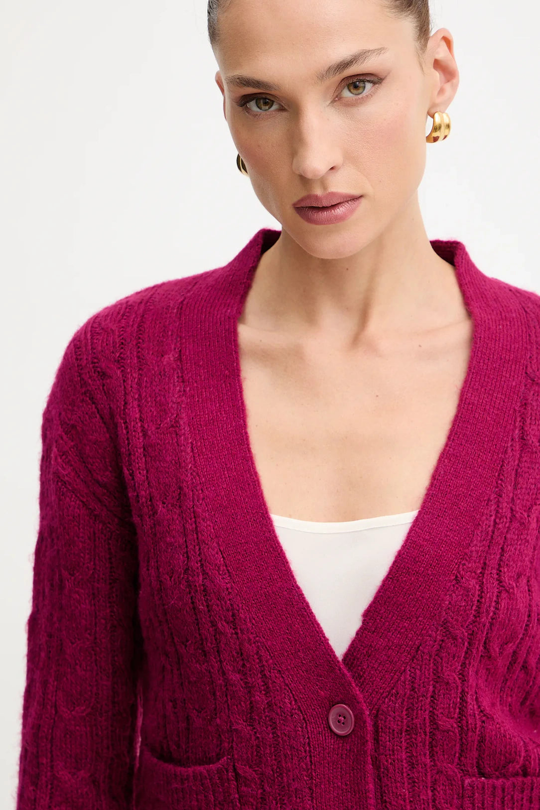 GPA25149CD-REDPLUM - CARDIGAN - SILVIAN HEACH