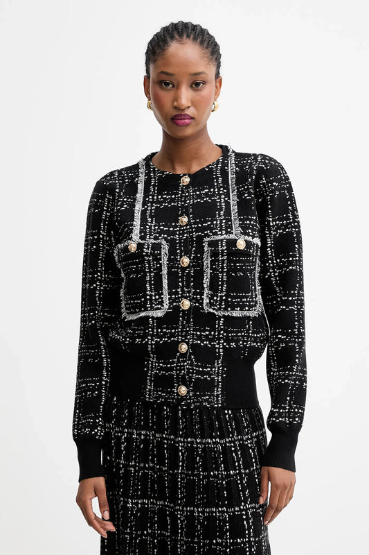 GPA25046CD-CHECKBLACK/WHITE - CARDIGAN - SILVIAN HEACH
