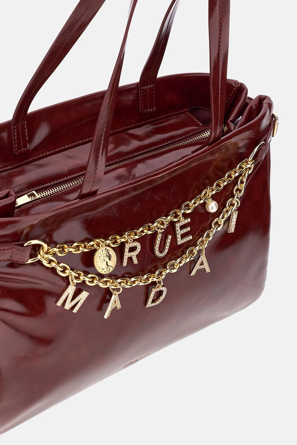 BORSA "CABAS CHAIN SHOPPING" BURGUNDY