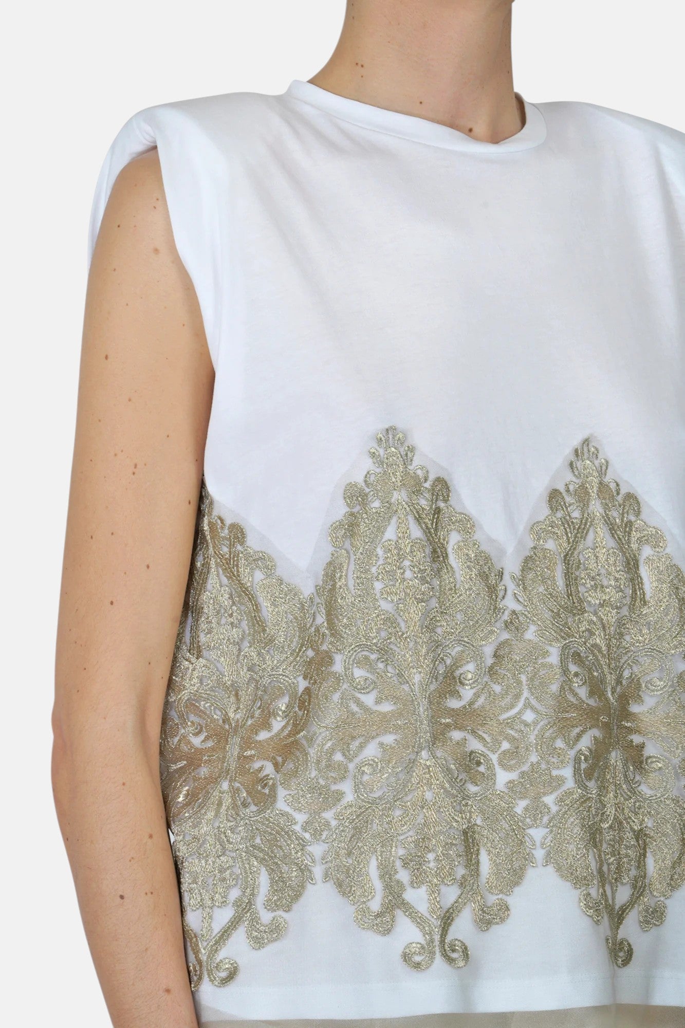 S37M0104-BIANCO/ORO - CANOTTA - SOUVENIR