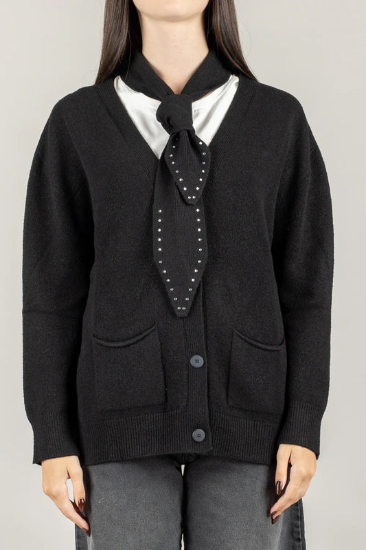 M103Y074A-NERO - CARDIGAN - DIXIE