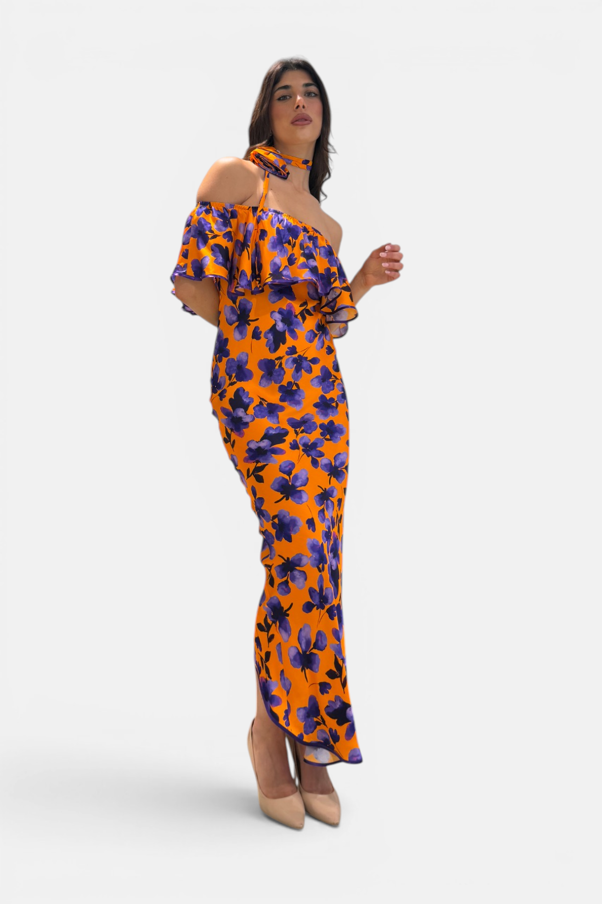 P6155-FIORILILLA/ARANCIO - ABITO - MOQÈTTE