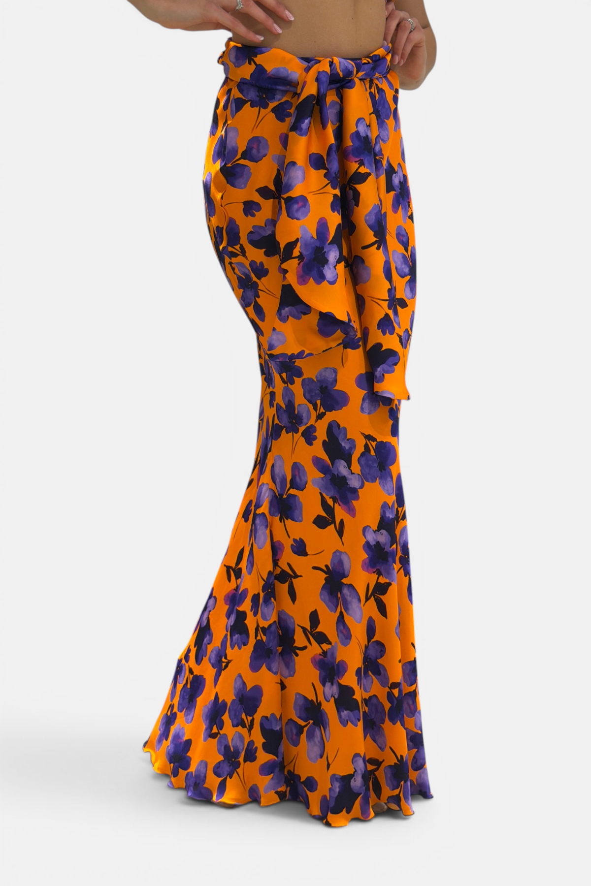 P6067VS-FIORILILLA/ARANCIO - GONNA - MOQÈTTE