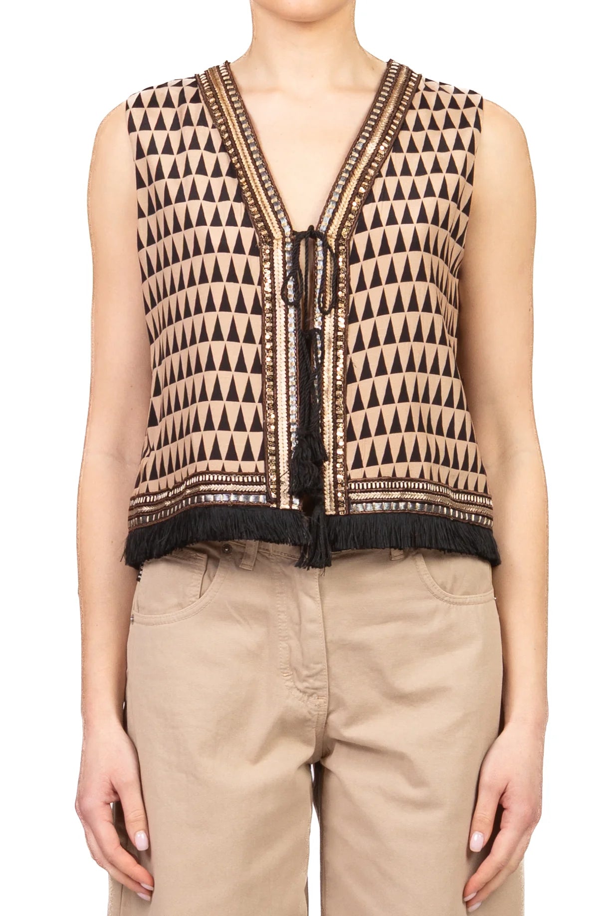 LAGM1DSA-BEIGE/NERO - GILET - DIXIE