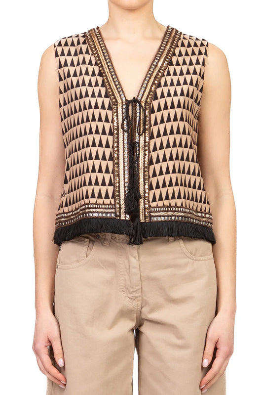 LAGM1DSA-BEIGE/NERO - GILET - DIXIE