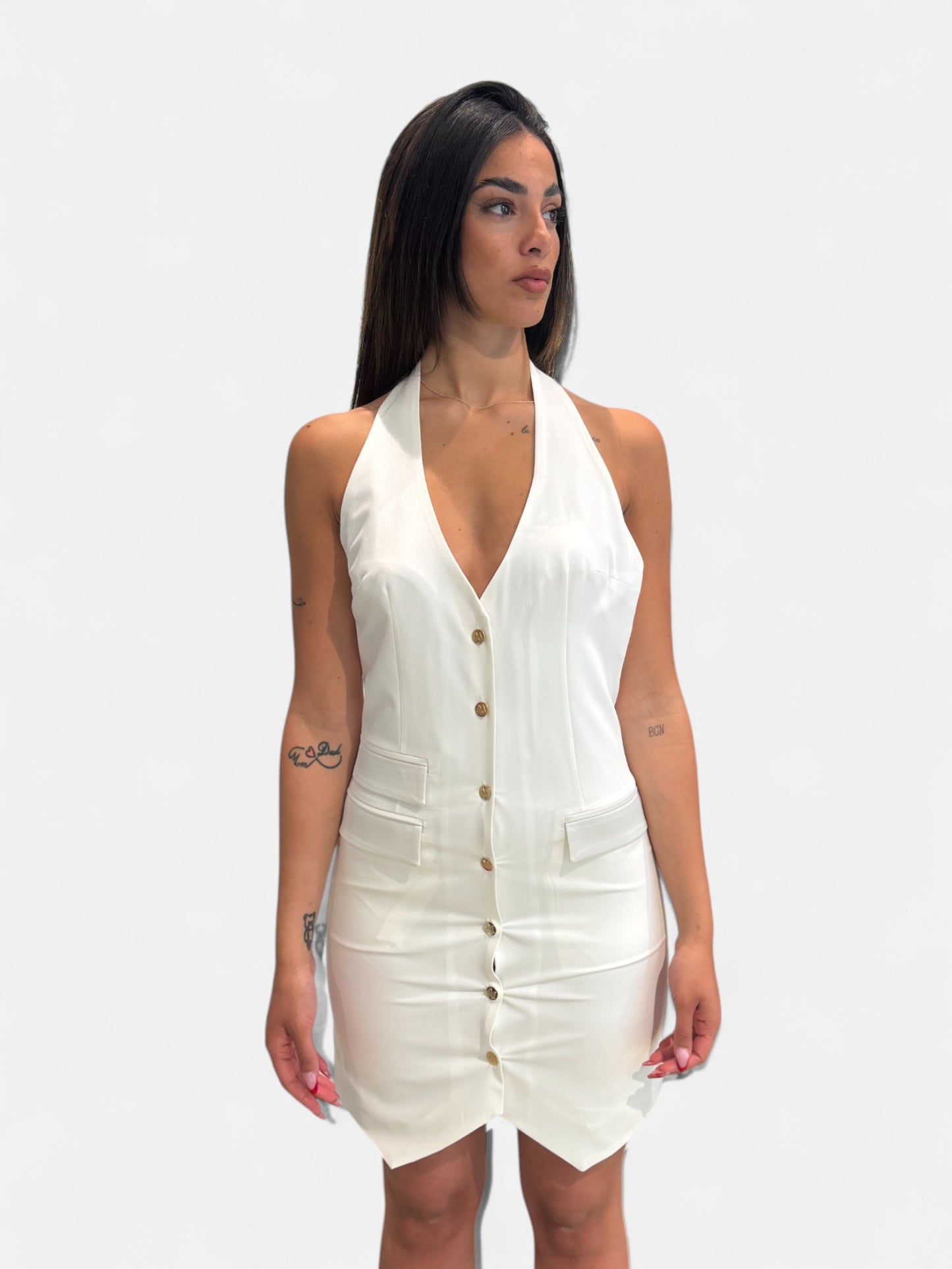 A513-BIANCO - ABITO - MONIQUE GARCONNE