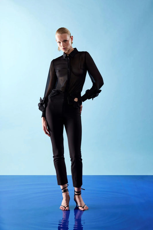 C151-NERO - CAMICIA - MONIQUE GARCONNE