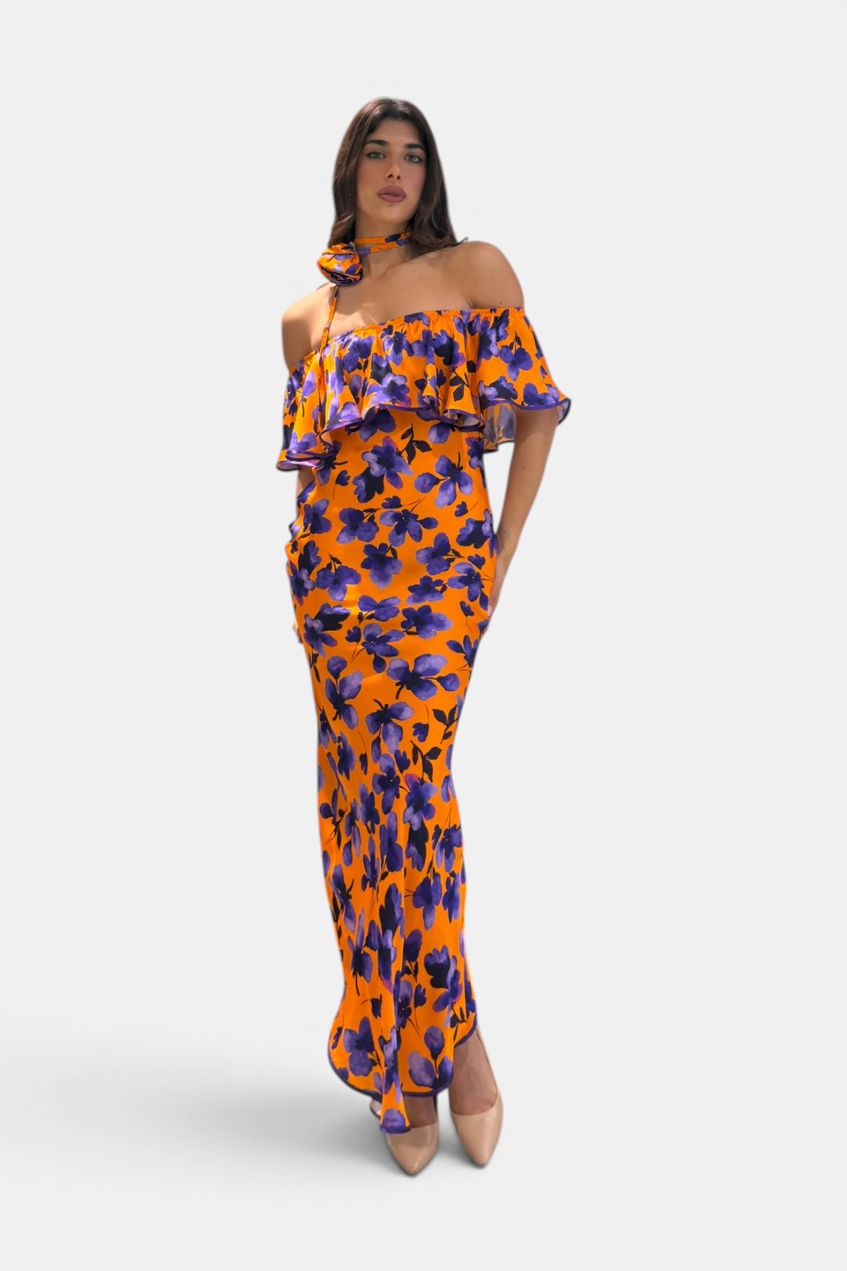 P6155-FIORILILLA/ARANCIO - ABITO - MOQÈTTE