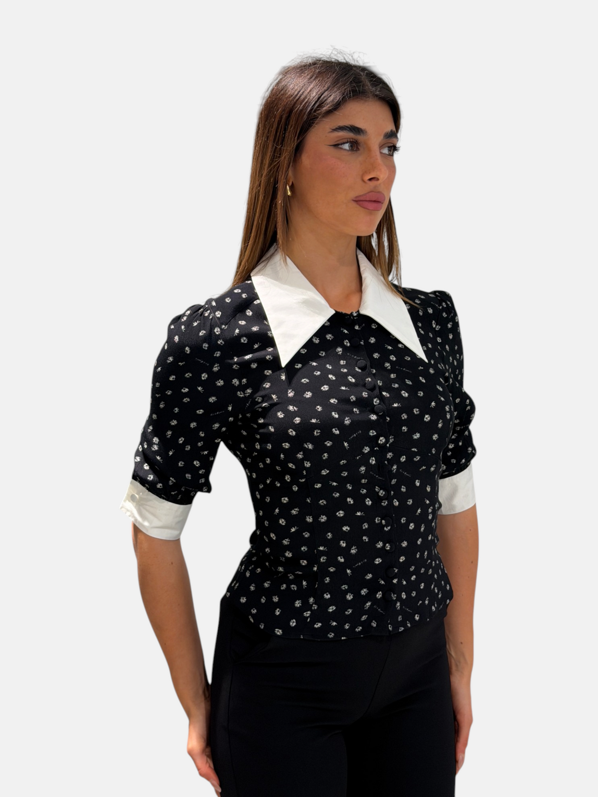BLUSA MMABW01795 MARGHERITINE NERO