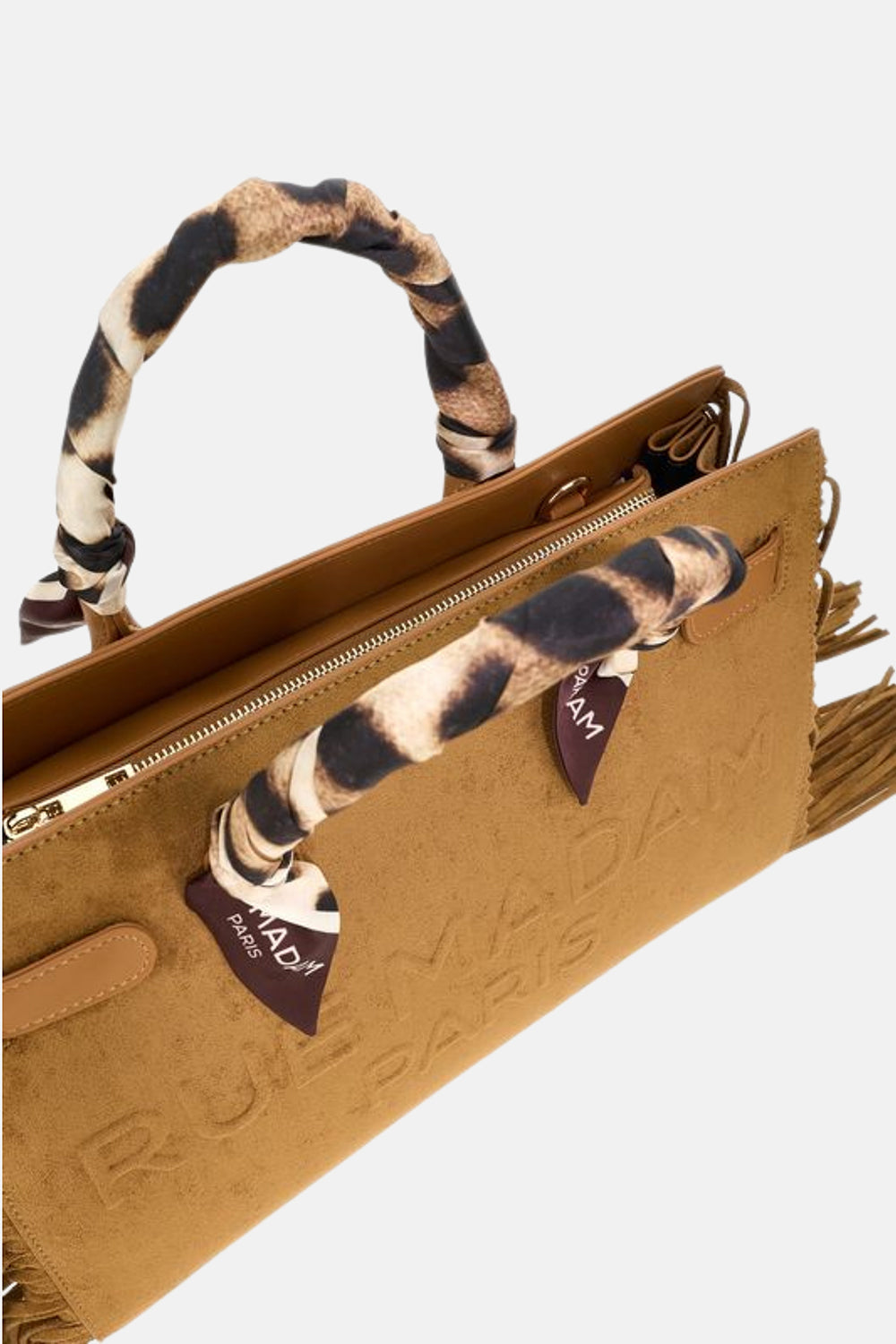 BORSA CANYON-TOTE-FRINGES SUEDE COGNAC