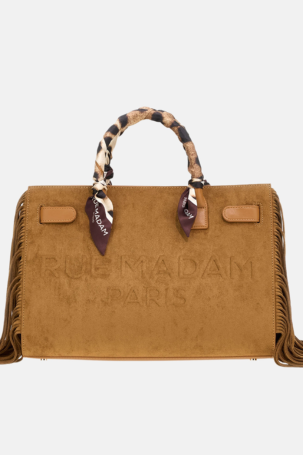 BORSA CANYON-TOTE-FRINGES SUEDE COGNAC