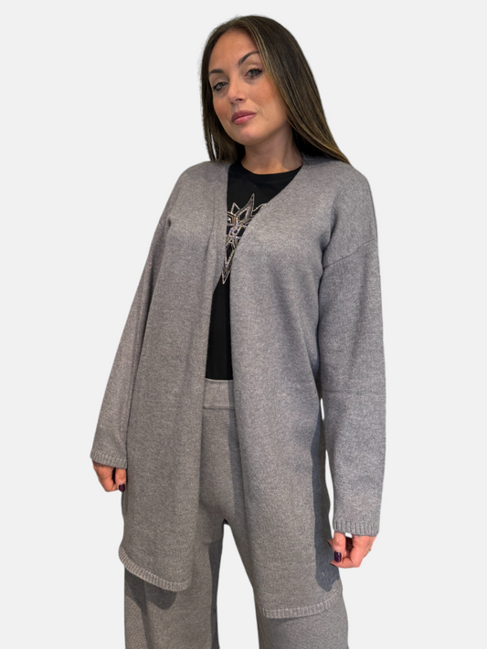 M606K016A-GRIGIOMELANGE - CARDIGAN - DIXIE