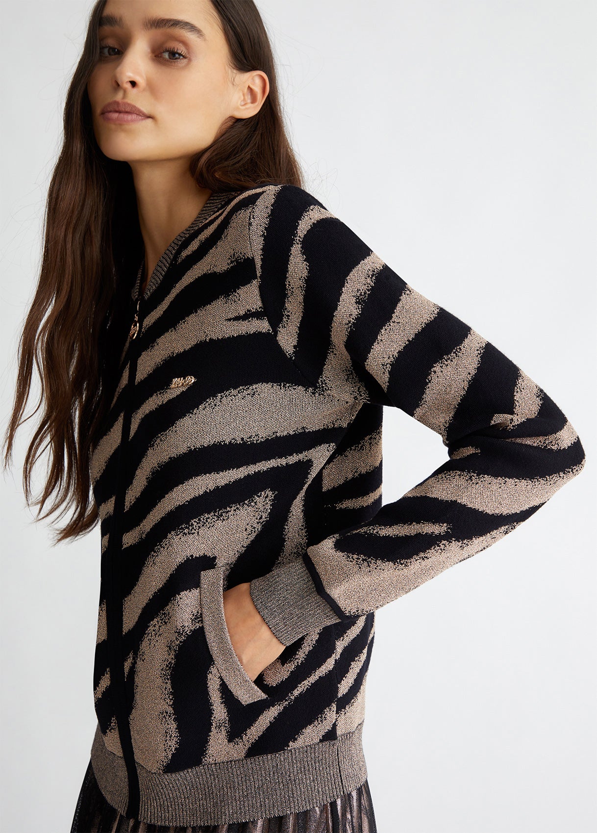 TF4103-NERO/ROSEGOLD - CARDIGAN - LIU JO