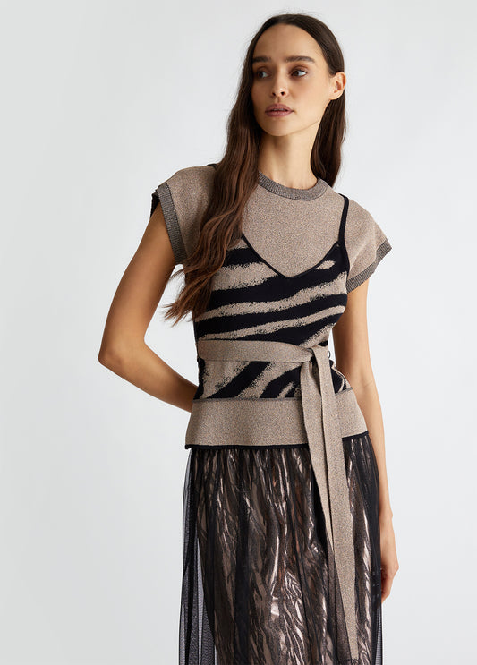 TF4109-NERO/ROSEGOLD - MAGLIA - LIU JO