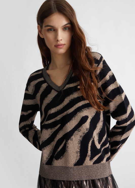 TF4107-NERO/ROSEGOLD - MAGLIA - LIU JO
