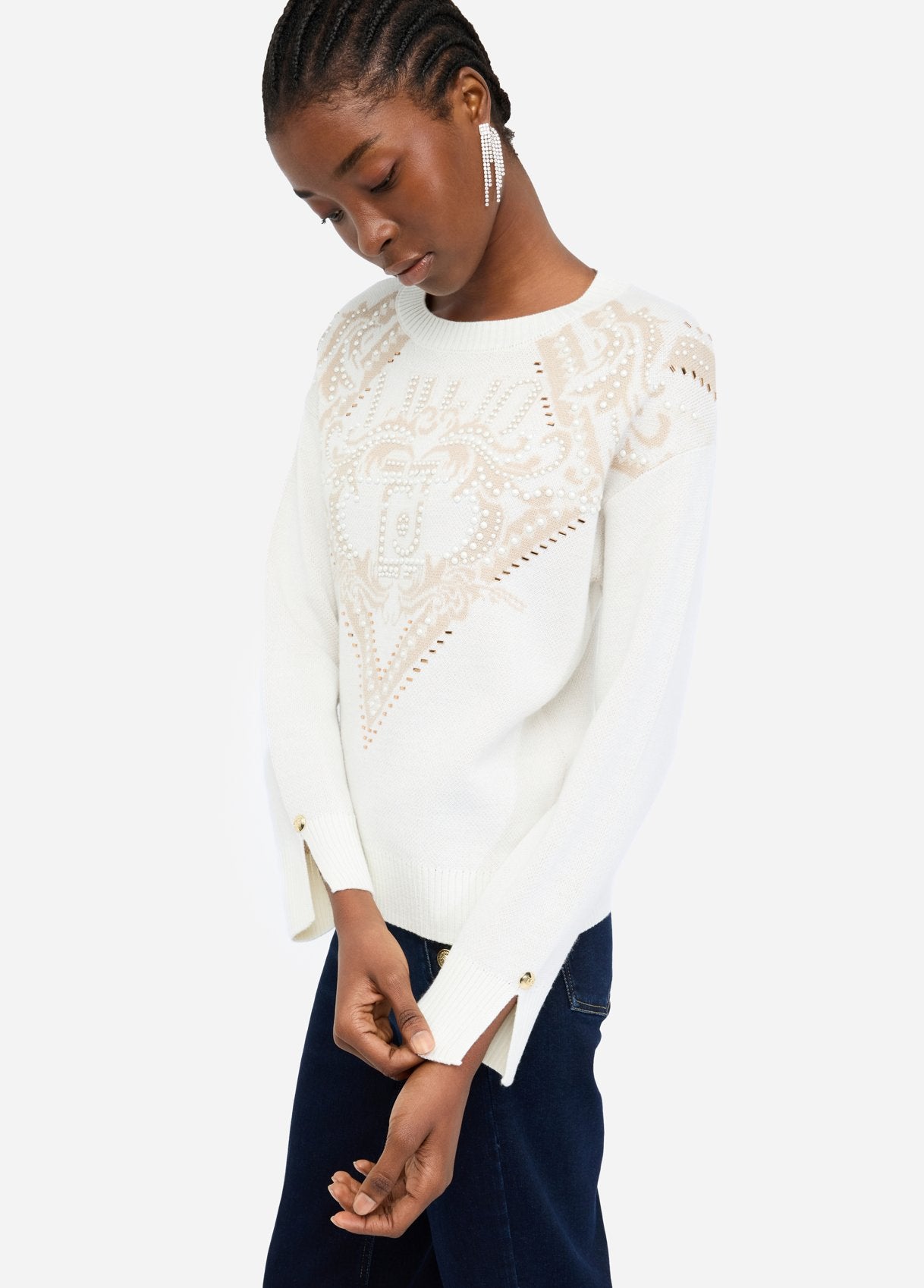 TF5225-BIANCO/LATTE - MAGLIA - LIU JO